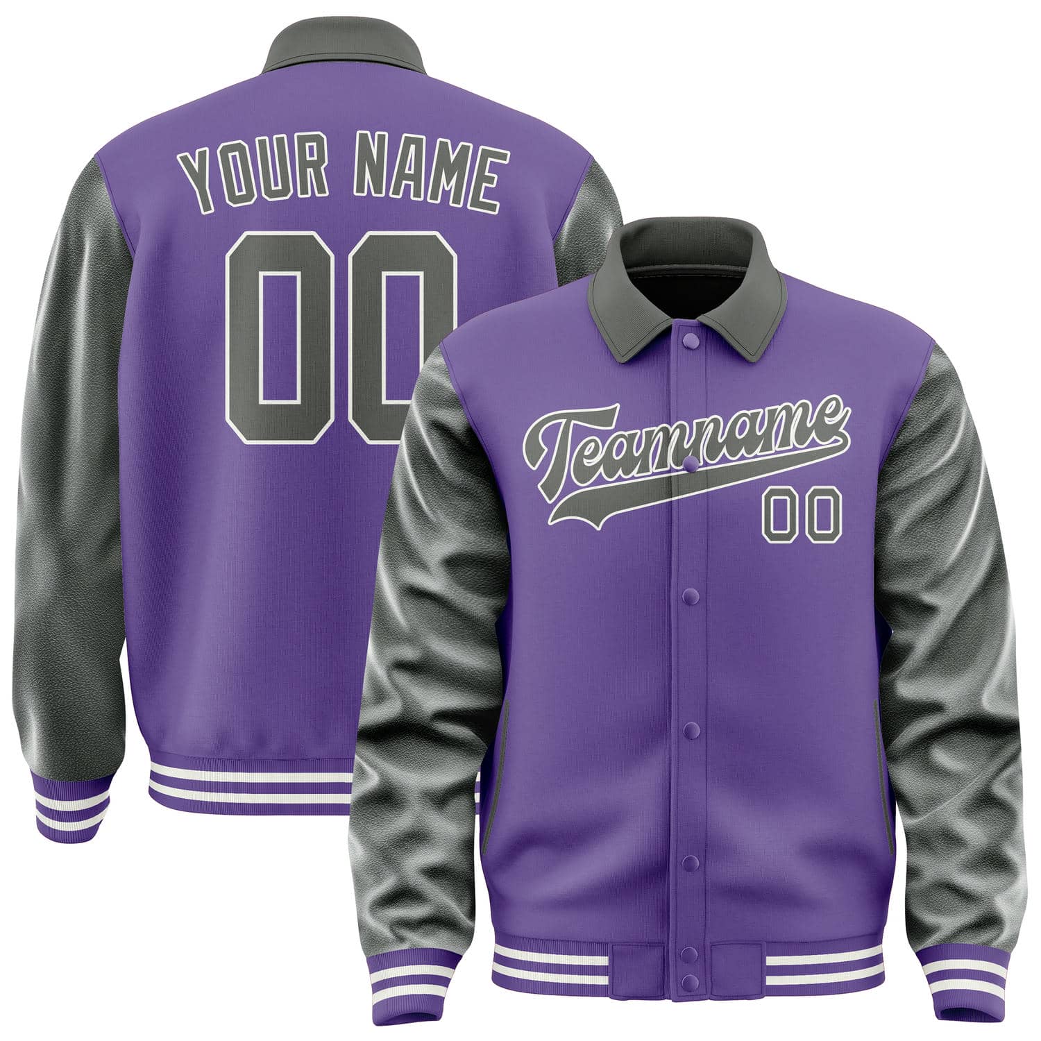 Custom Light Purple Dark Grey Jacket