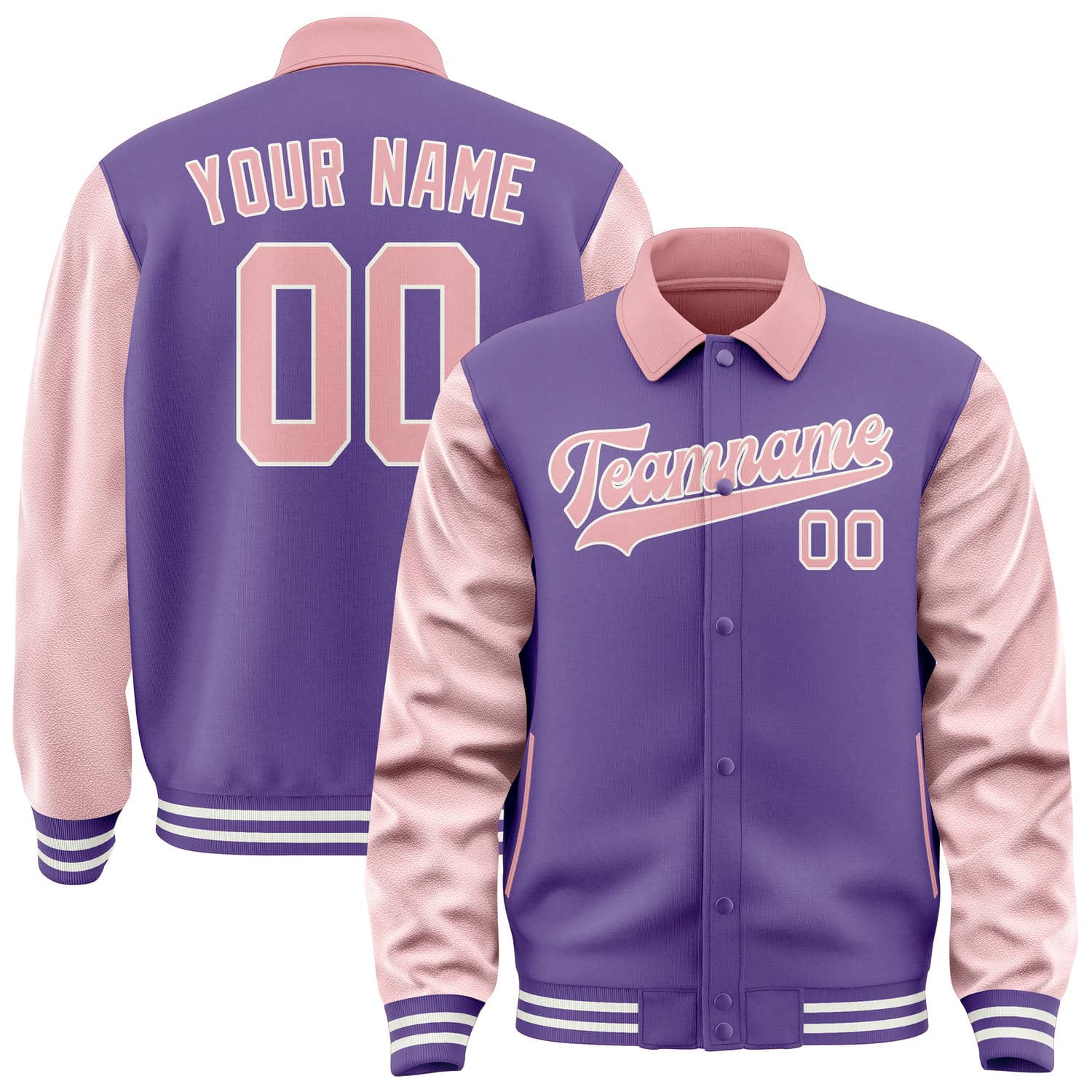 Custom Light Purple Light Pink Jacket
