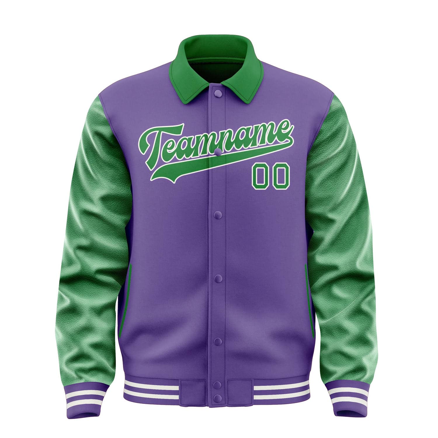 Custom Light Purple Emerald Green Jacket