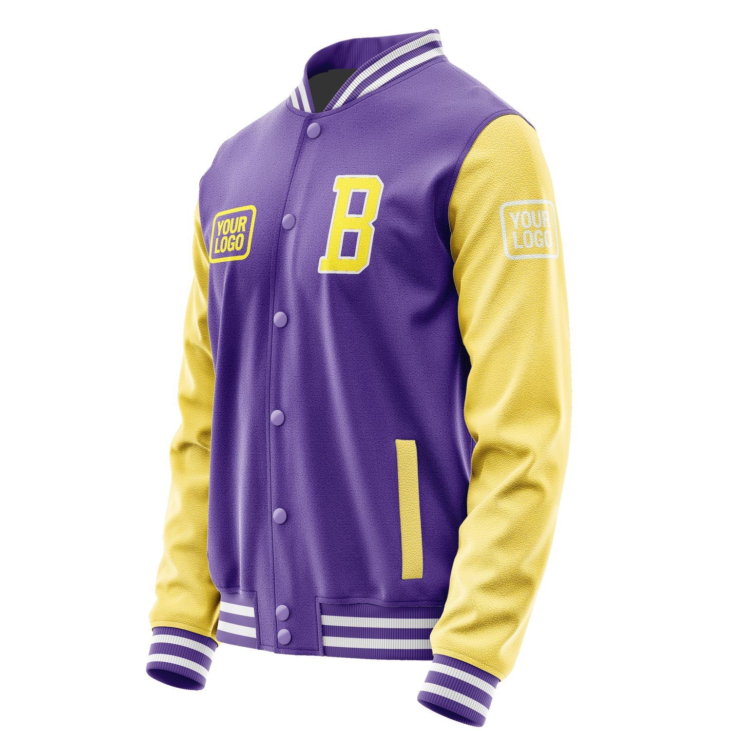 Custom Light Purple Light Yellow Jacket JA232326231818262618
