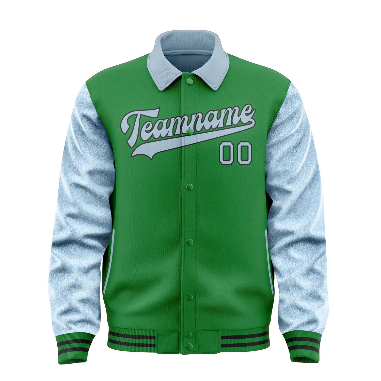Custom Emerald Green Light Blue Jacket