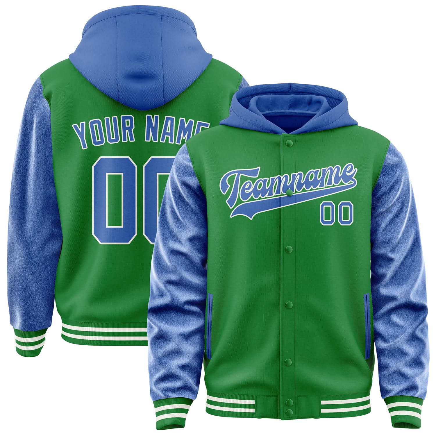 Custom Emerald Green Sky Blue Jacket
