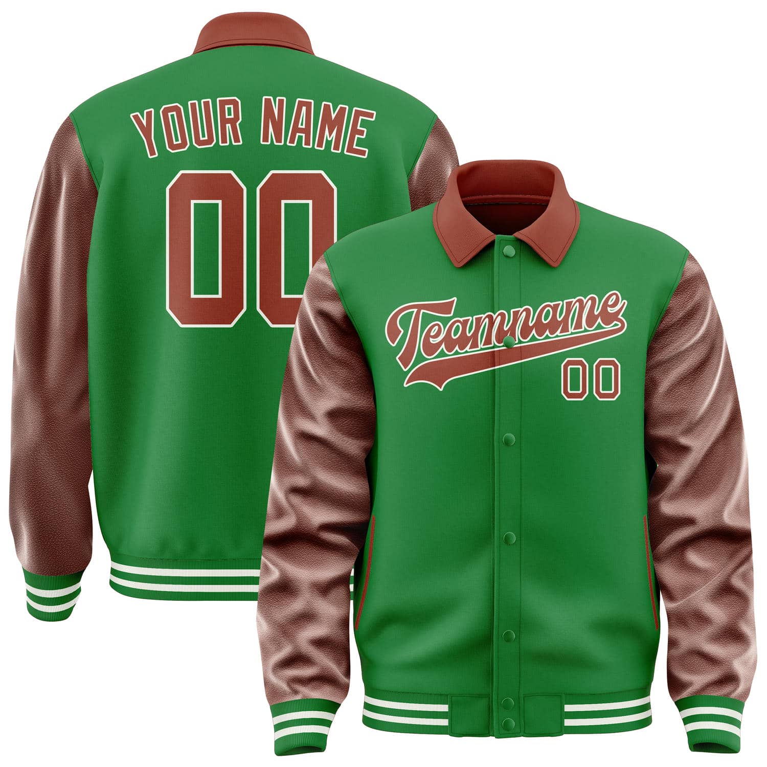 Custom Emerald Green Coral Red Jacket