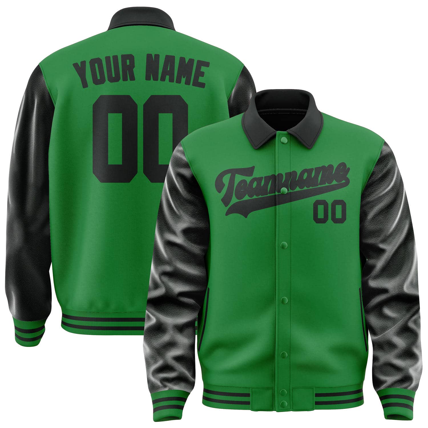 Custom Emerald Green Black Jacket