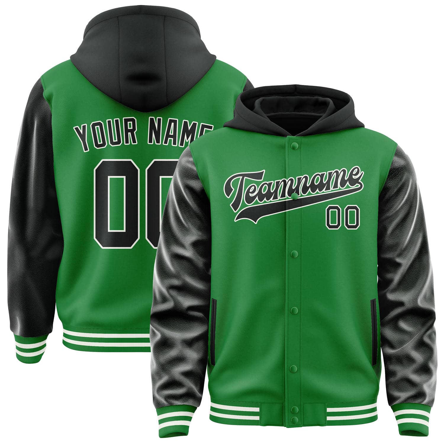 Custom Emerald Green Black Jacket