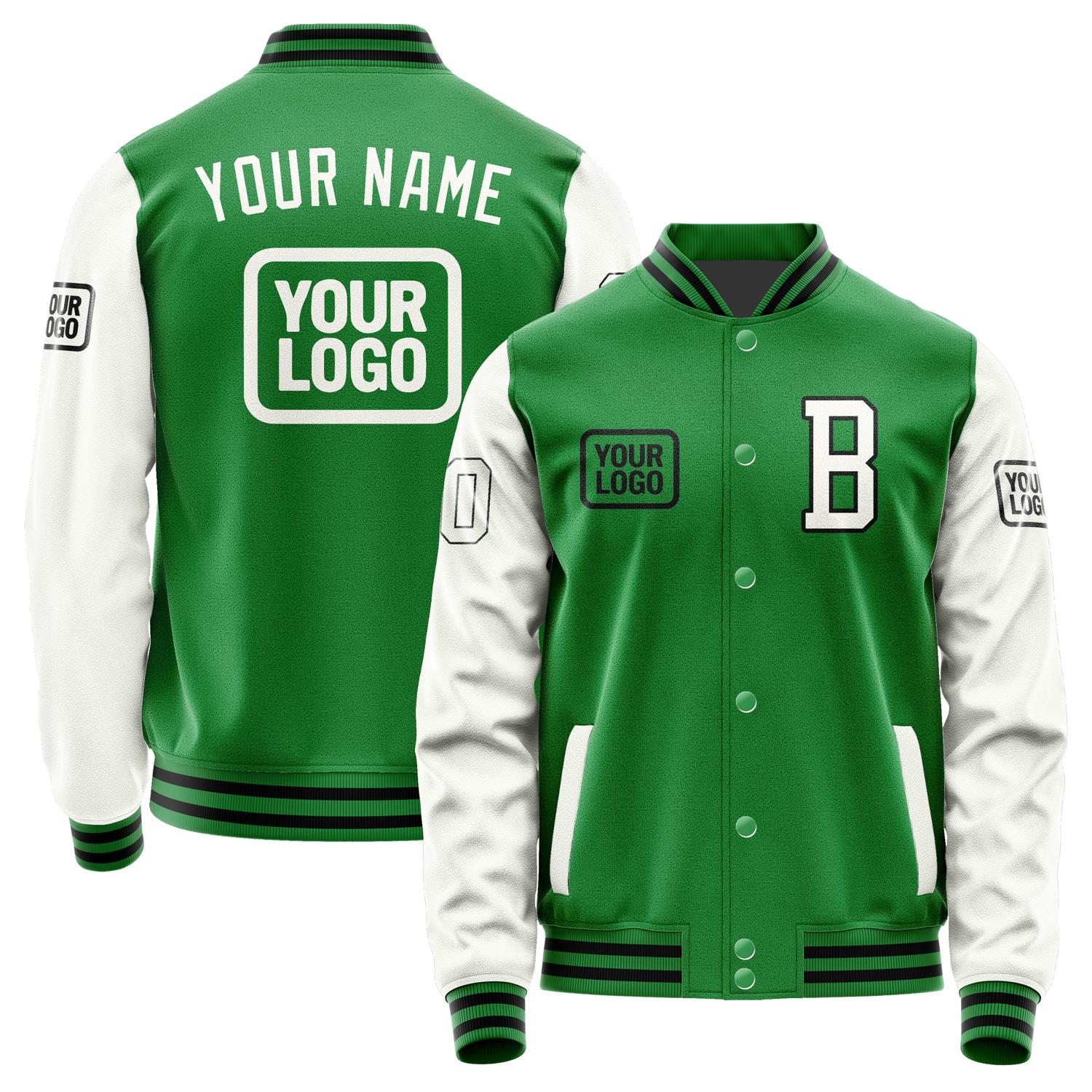 Custom Emerald Green White Jacket JA242418241717181817