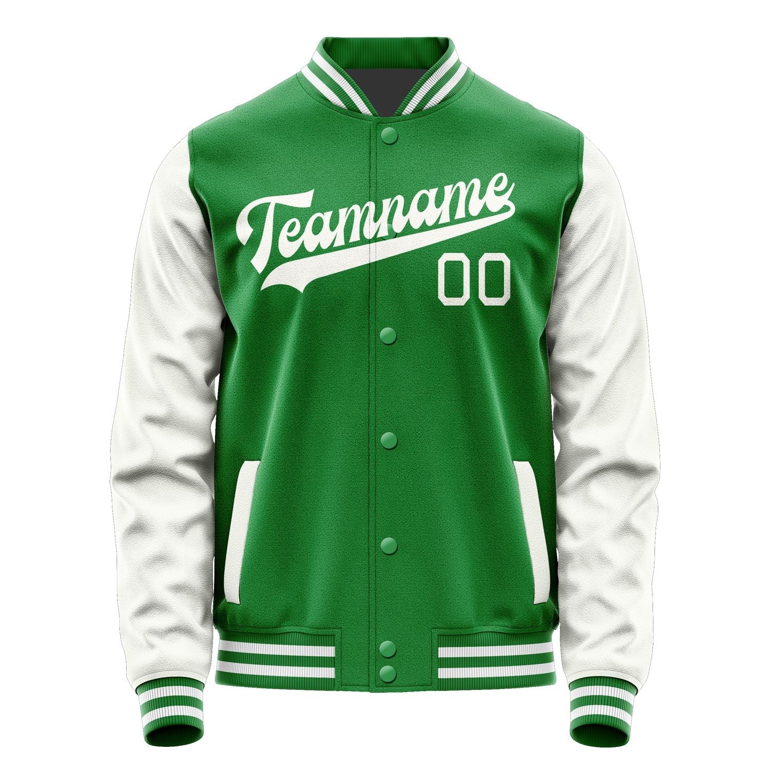 Custom Emerald Green White Jacket JA2424182418B31818