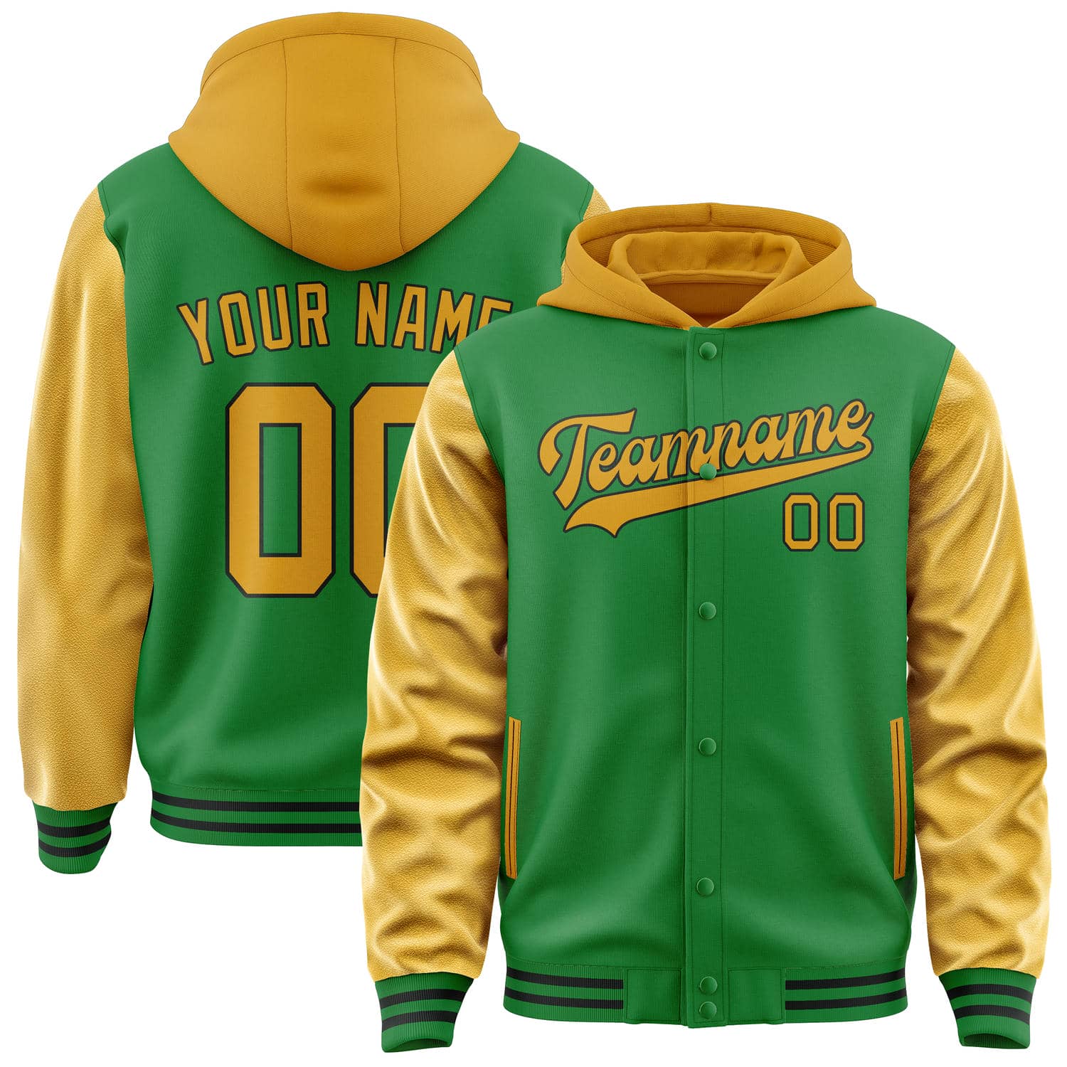 Custom Emerald Green Yellow Jacket