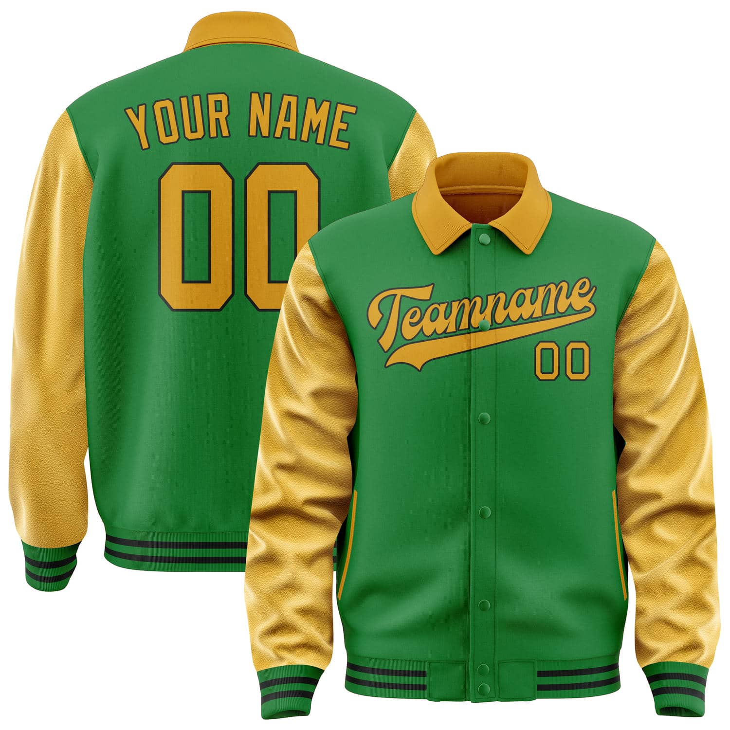 Custom Emerald Green Yellow Jacket