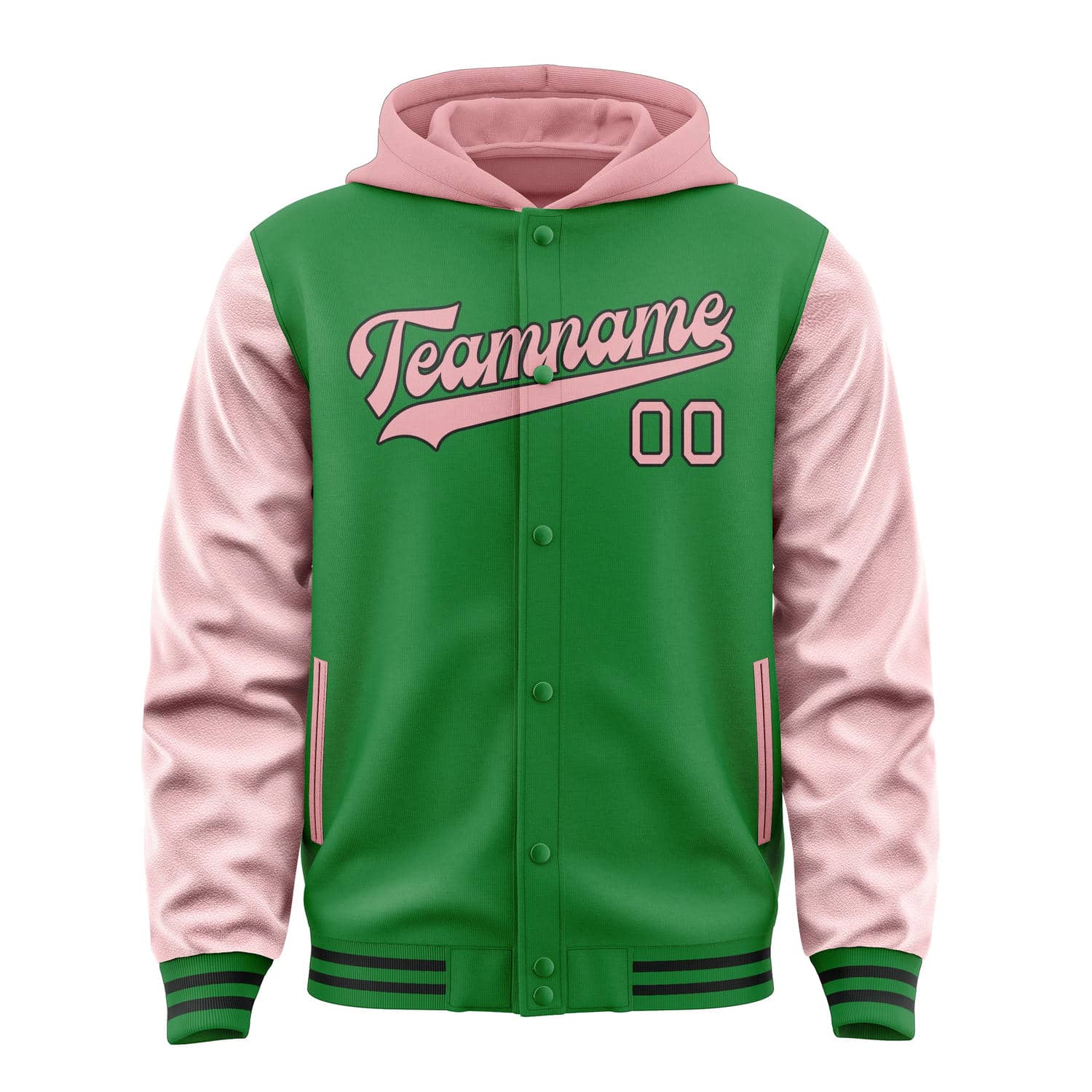 Custom Emerald Green Light Pink Jacket