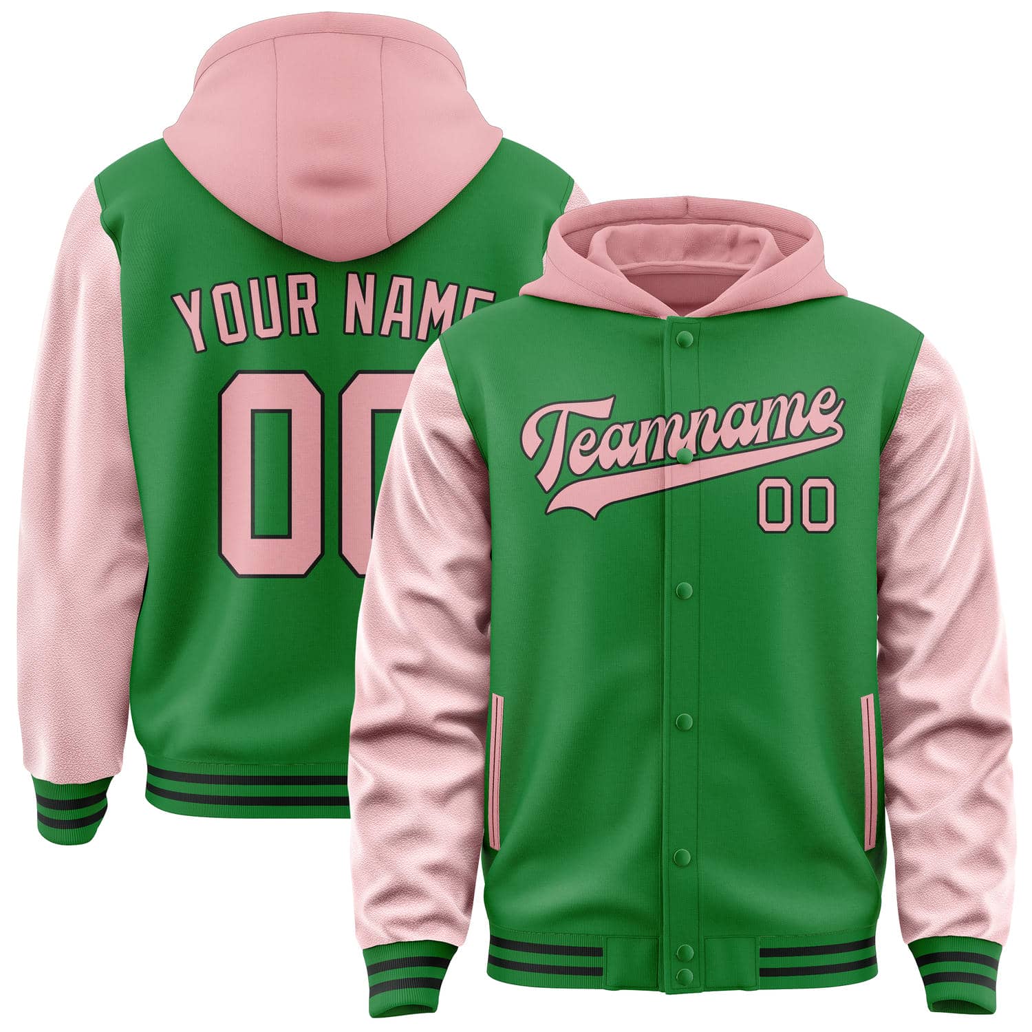 Custom Emerald Green Light Pink Jacket