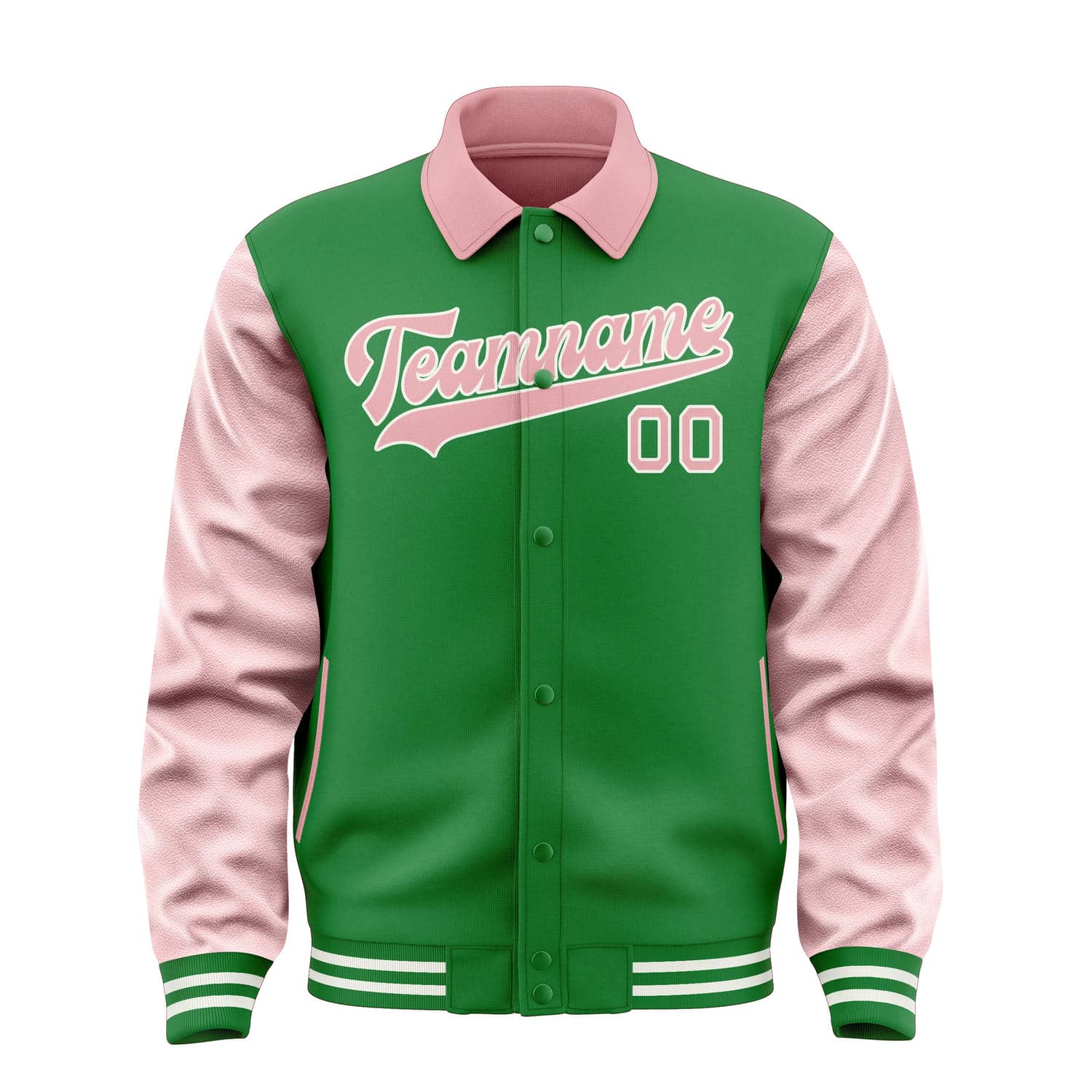 Custom Emerald Green Light Pink Jacket