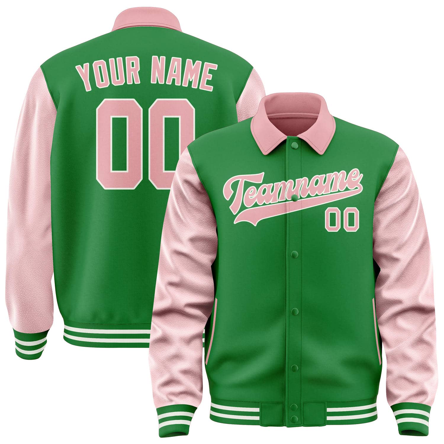 Custom Emerald Green Light Pink Jacket