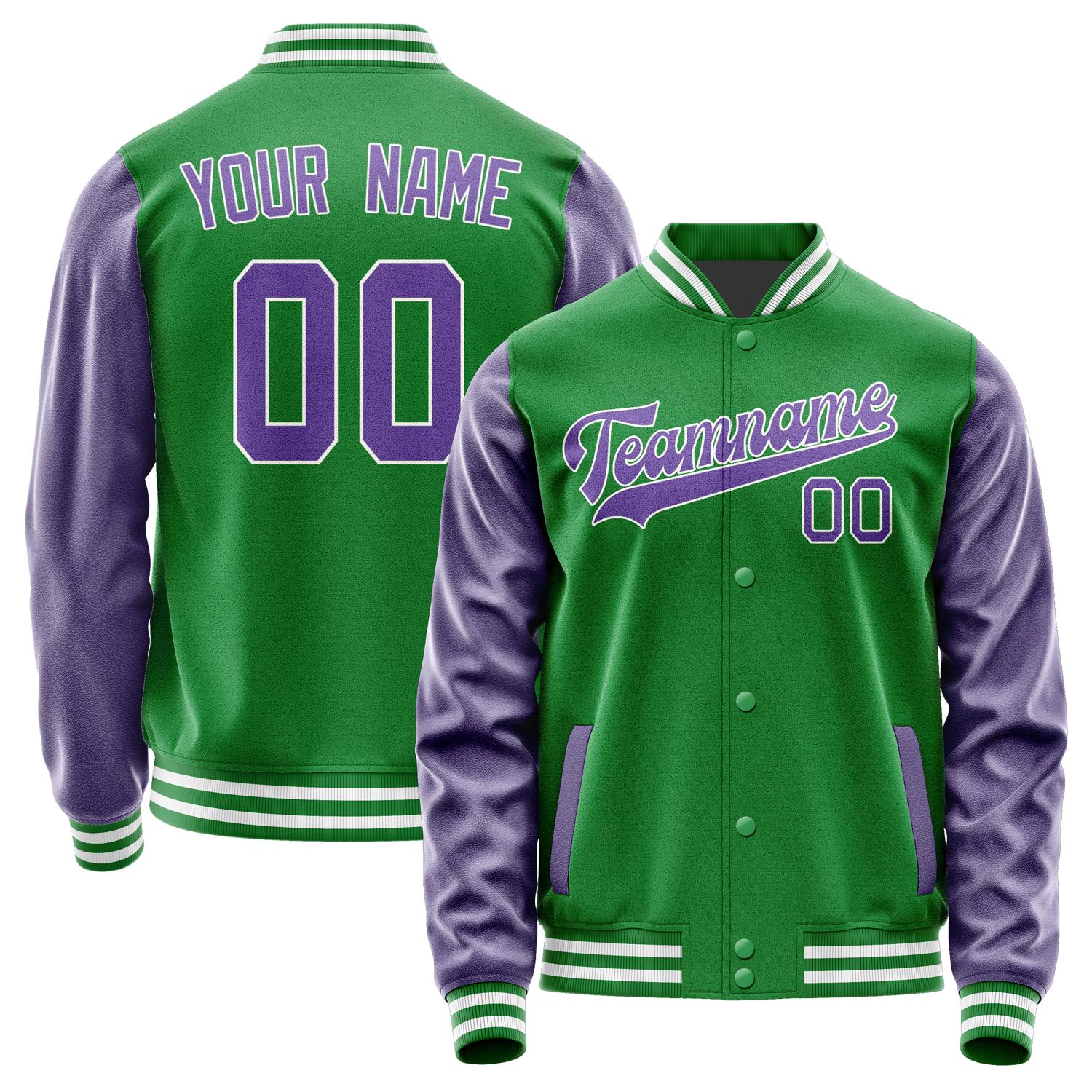 Custom Emerald Green Light Purple Jacket JA2424232418B31823