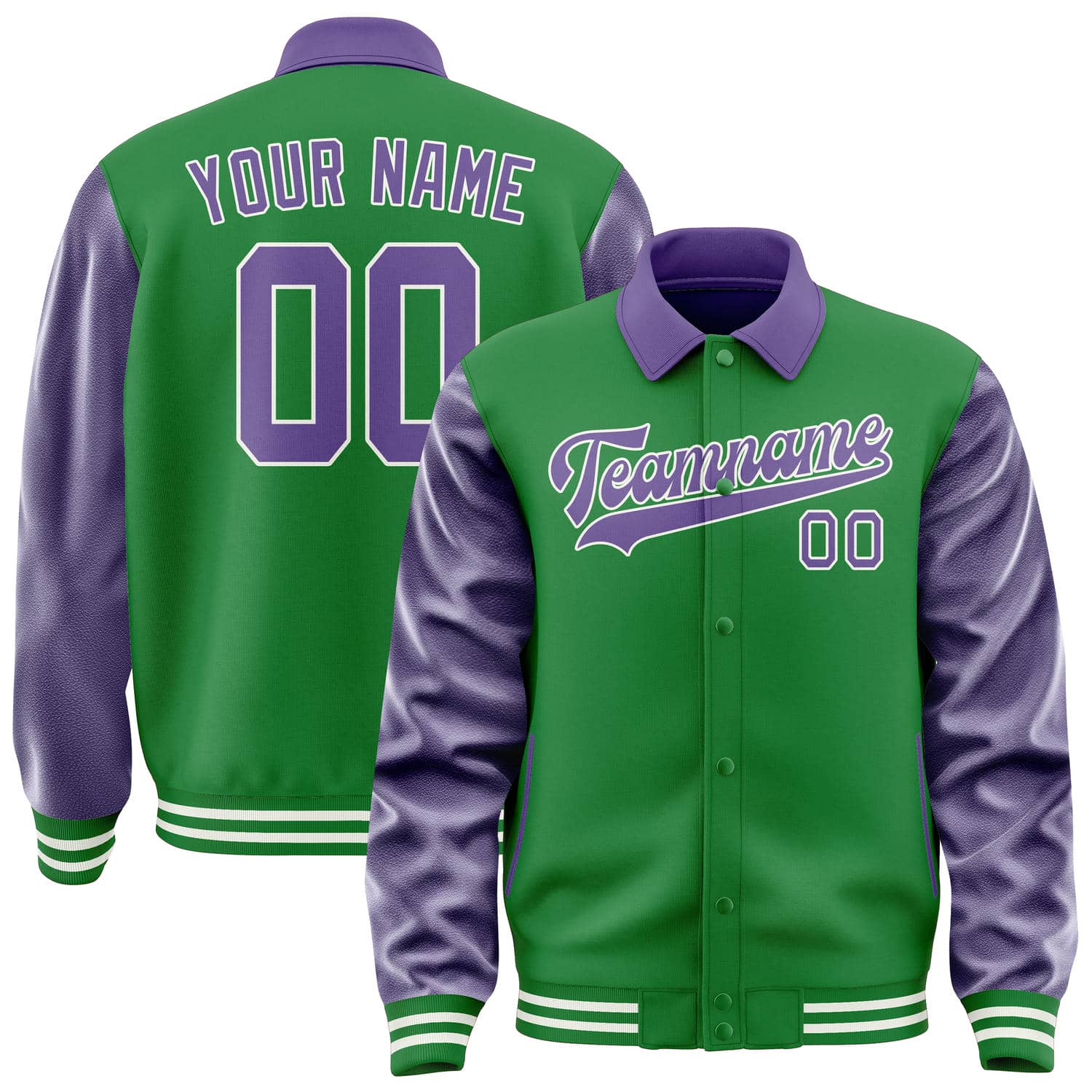 Custom Emerald Green Light Purple Jacket