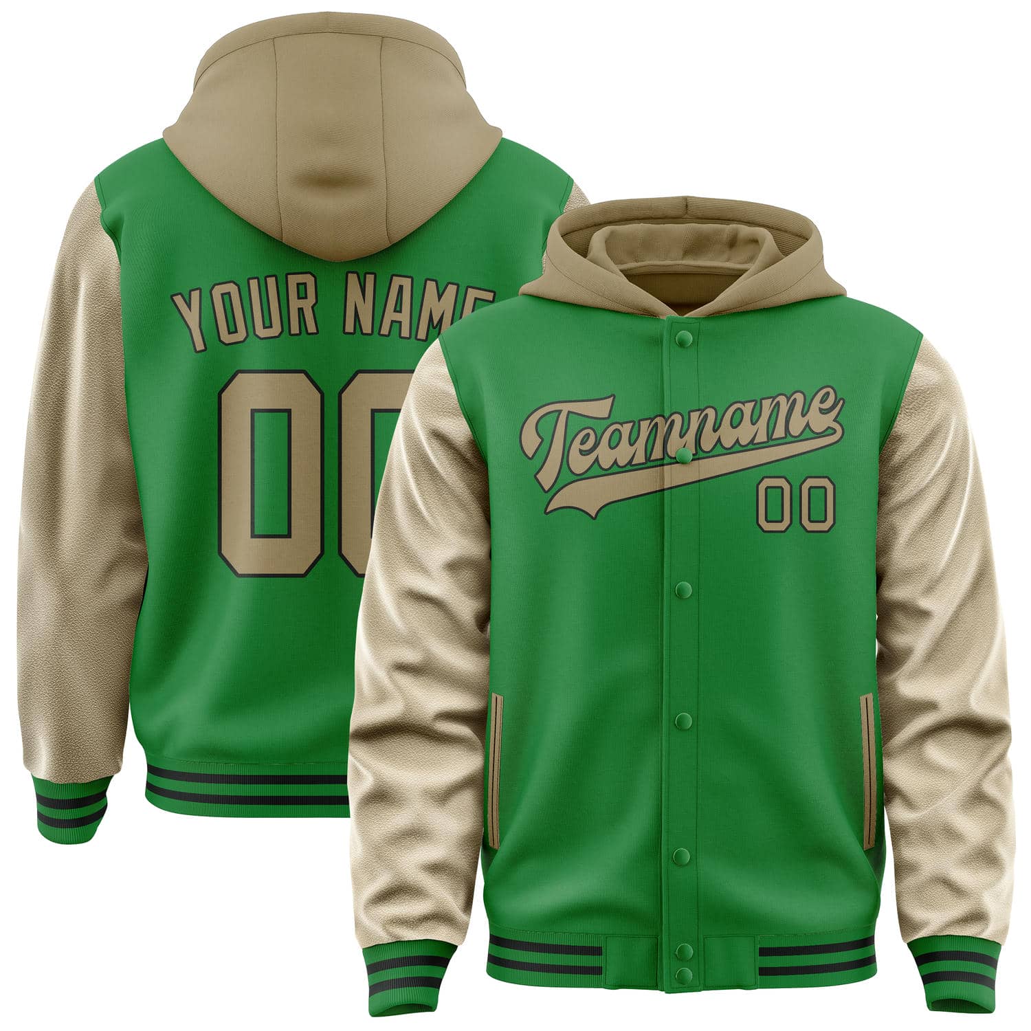 Custom Emerald Green Light Khaki Jacket