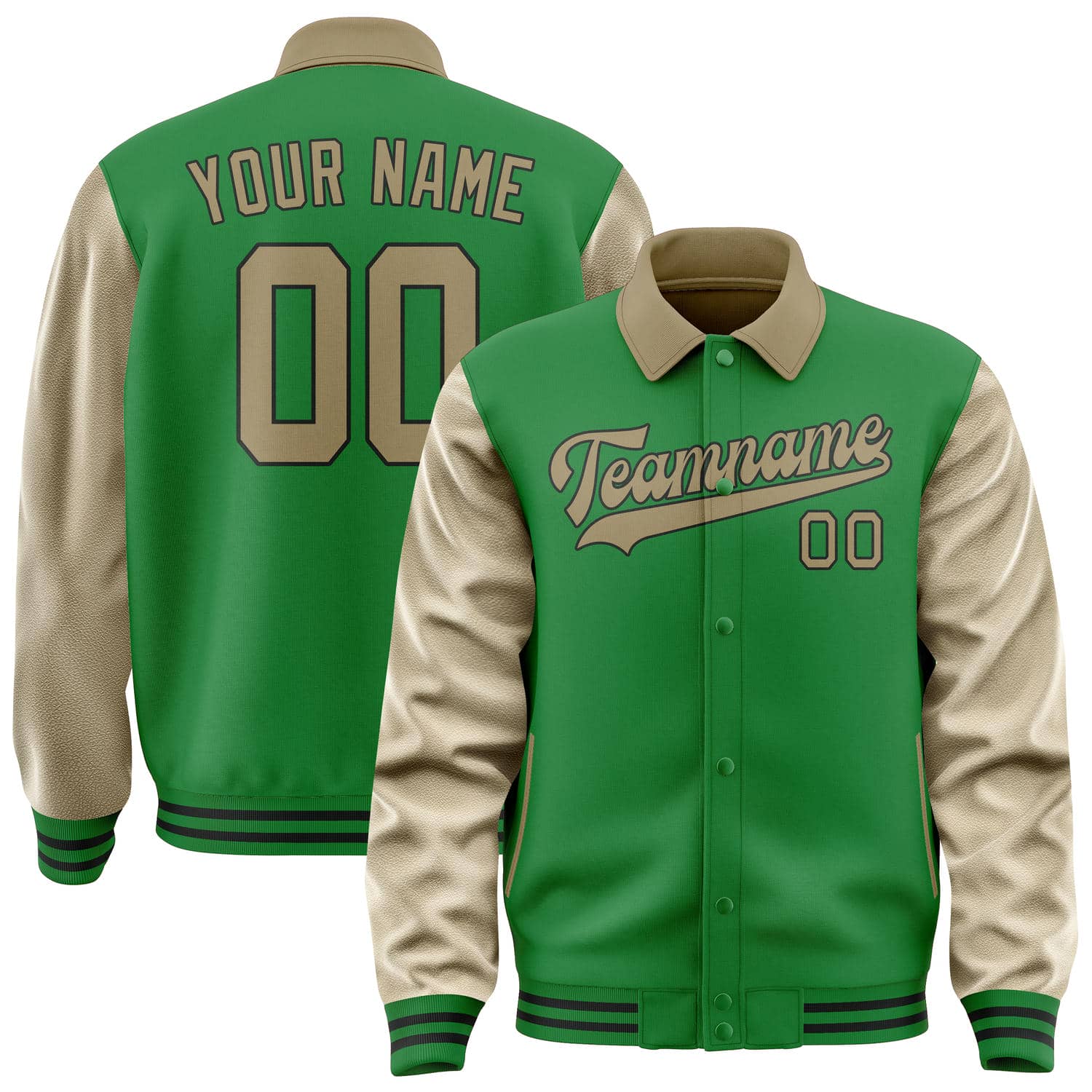 Custom Emerald Green Light Khaki Jacket
