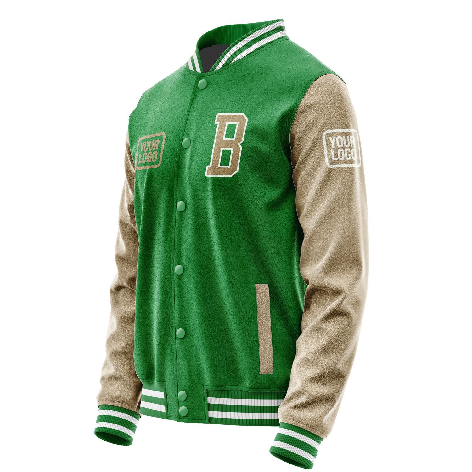 Custom Emerald Green Light Khaki Jacket JA242425241818252518