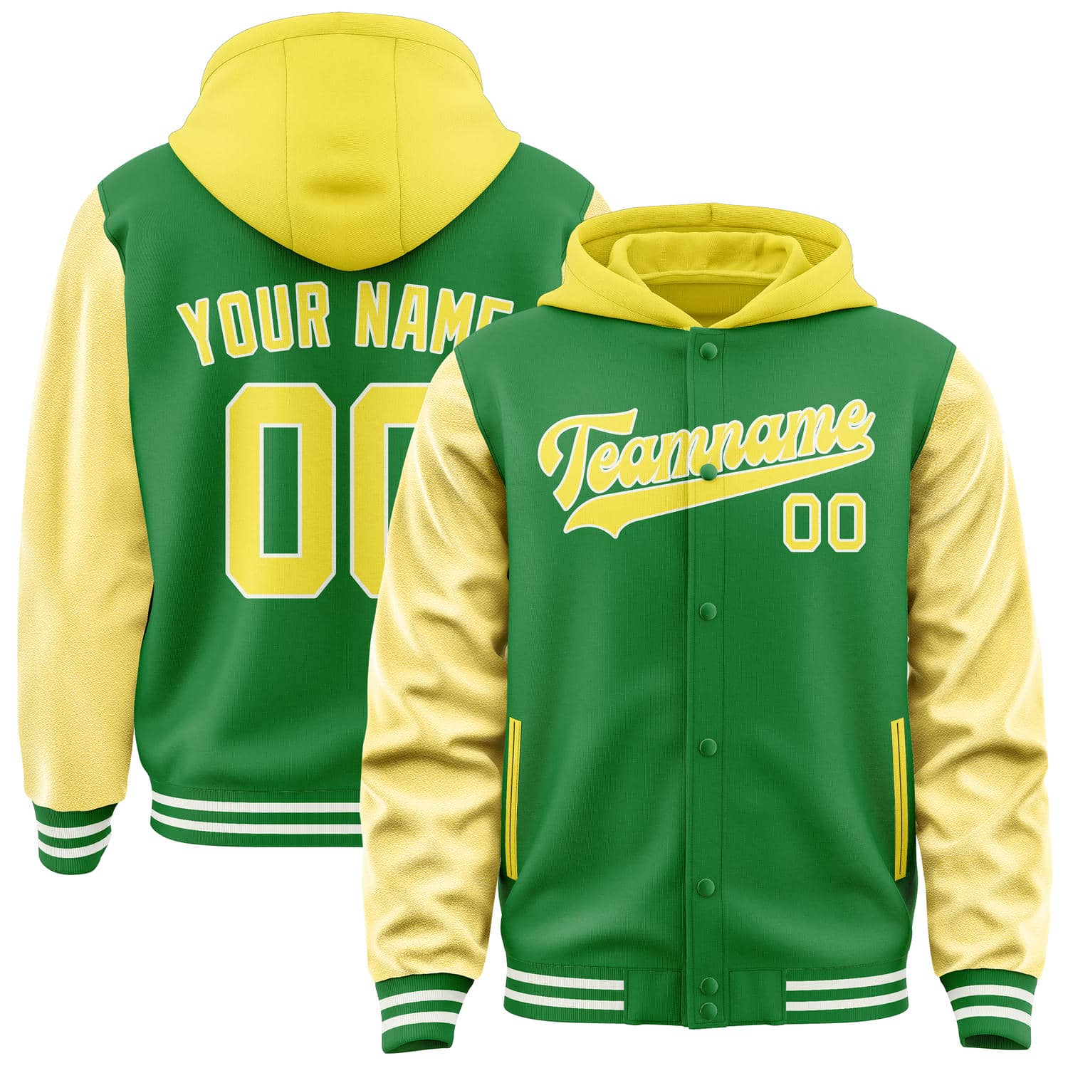 Custom Emerald Green Light Yellow Jacket