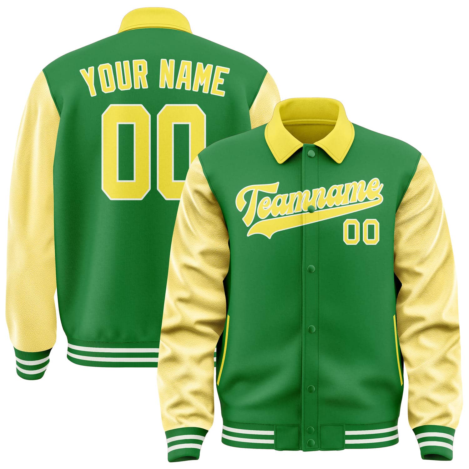 Custom Emerald Green Light Yellow Jacket