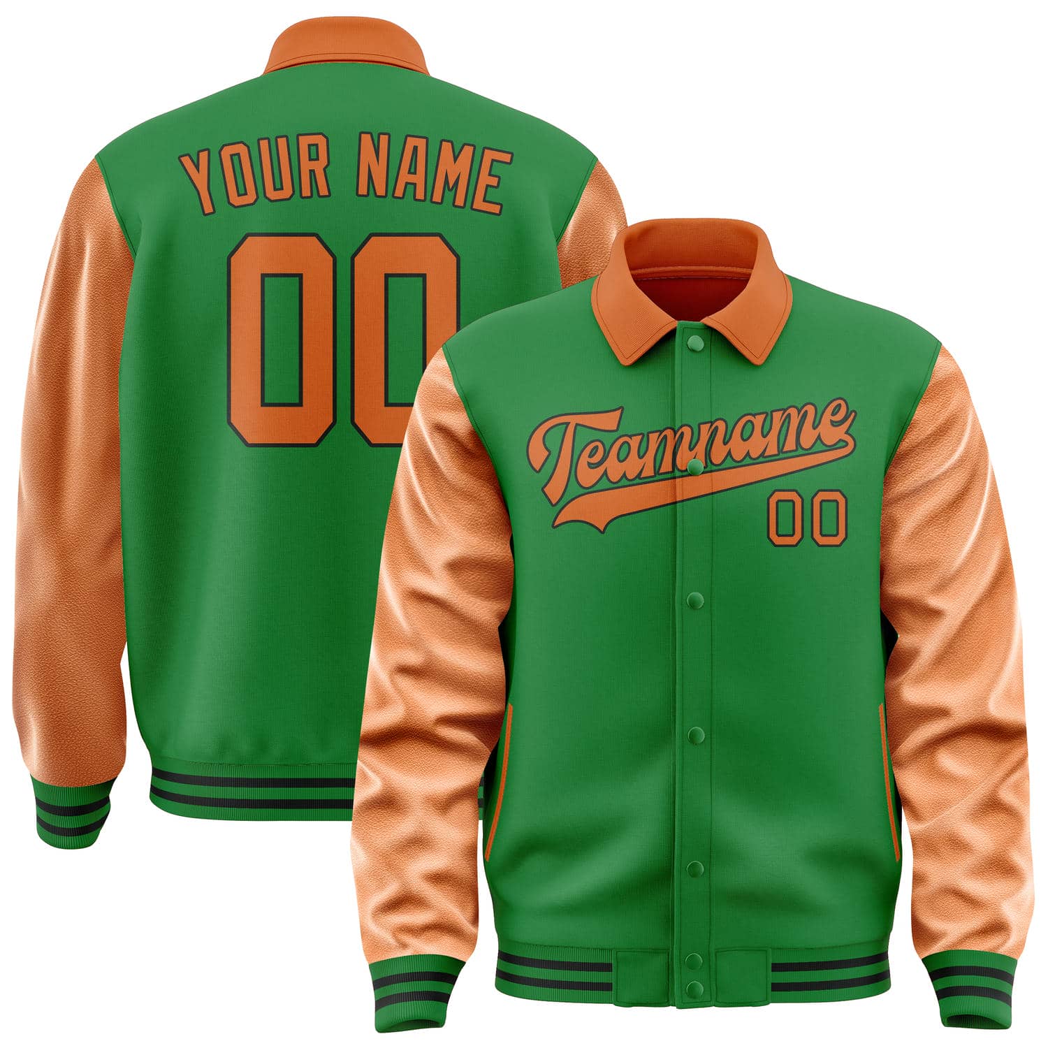 Custom Emerald Green Orange Jacket