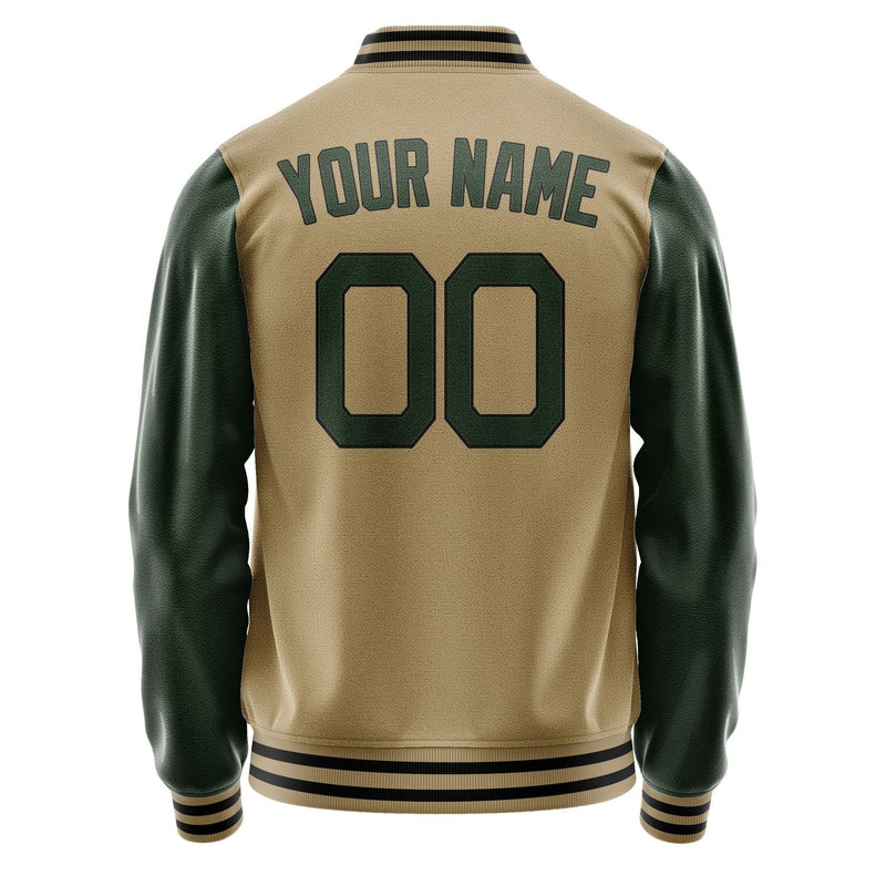 Custom Light Khaki Dark Green Jacket JA2525062517B21706