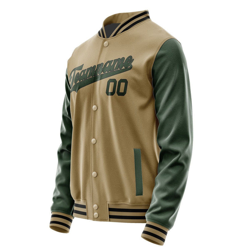 Custom Light Khaki Dark Green Jacket JA2525062517B31706