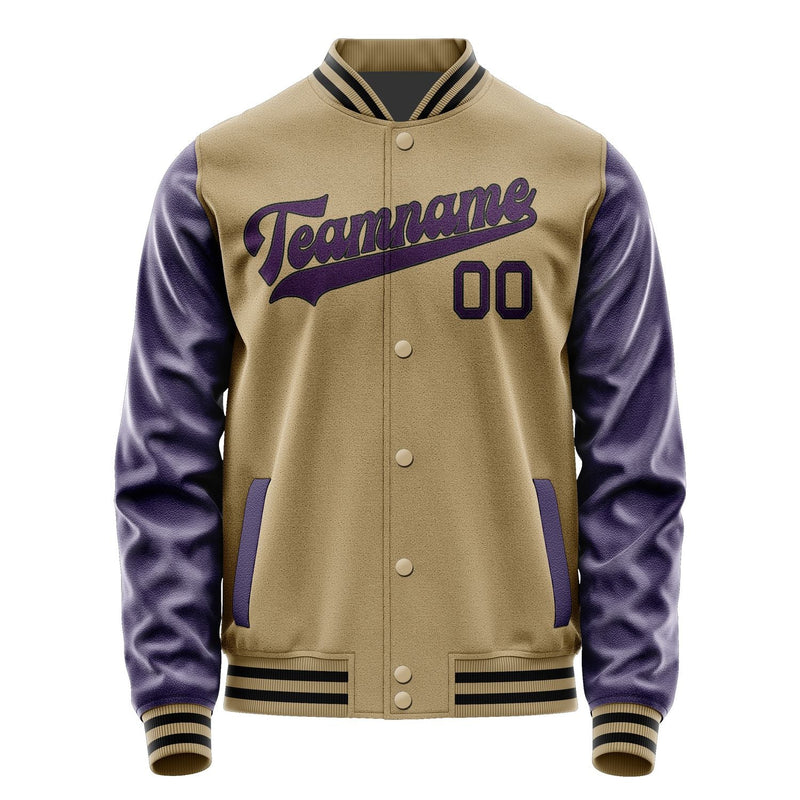 Custom Light Khaki Purple Jacket JA2525072517B31707