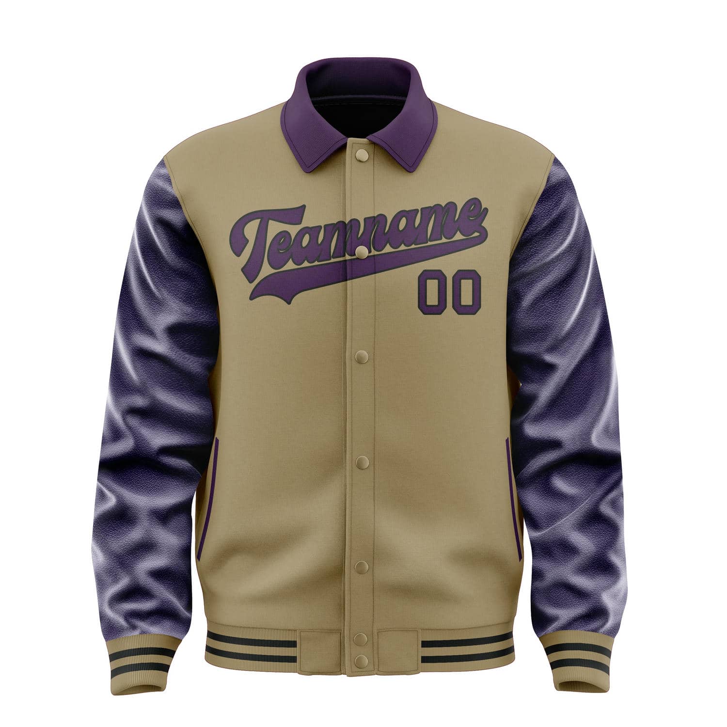 Custom Light Khaki Purple Jacket