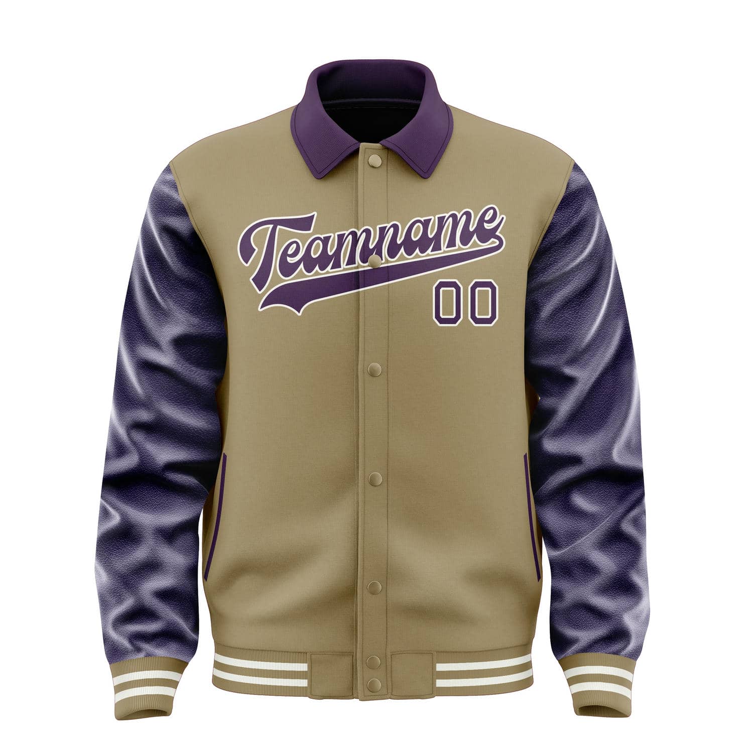 Custom Light Khaki Purple Jacket