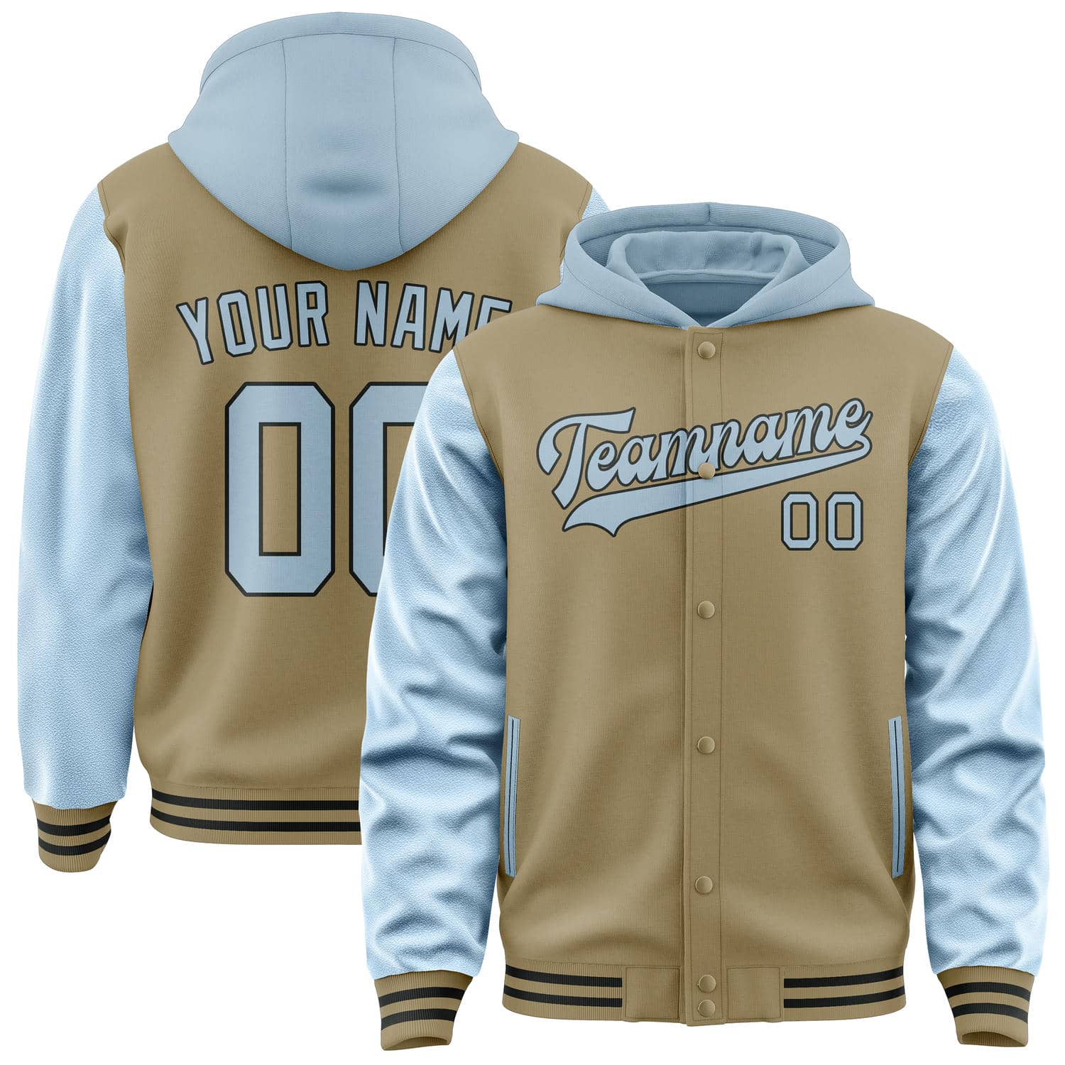 Custom Light Khaki Light Blue Jacket