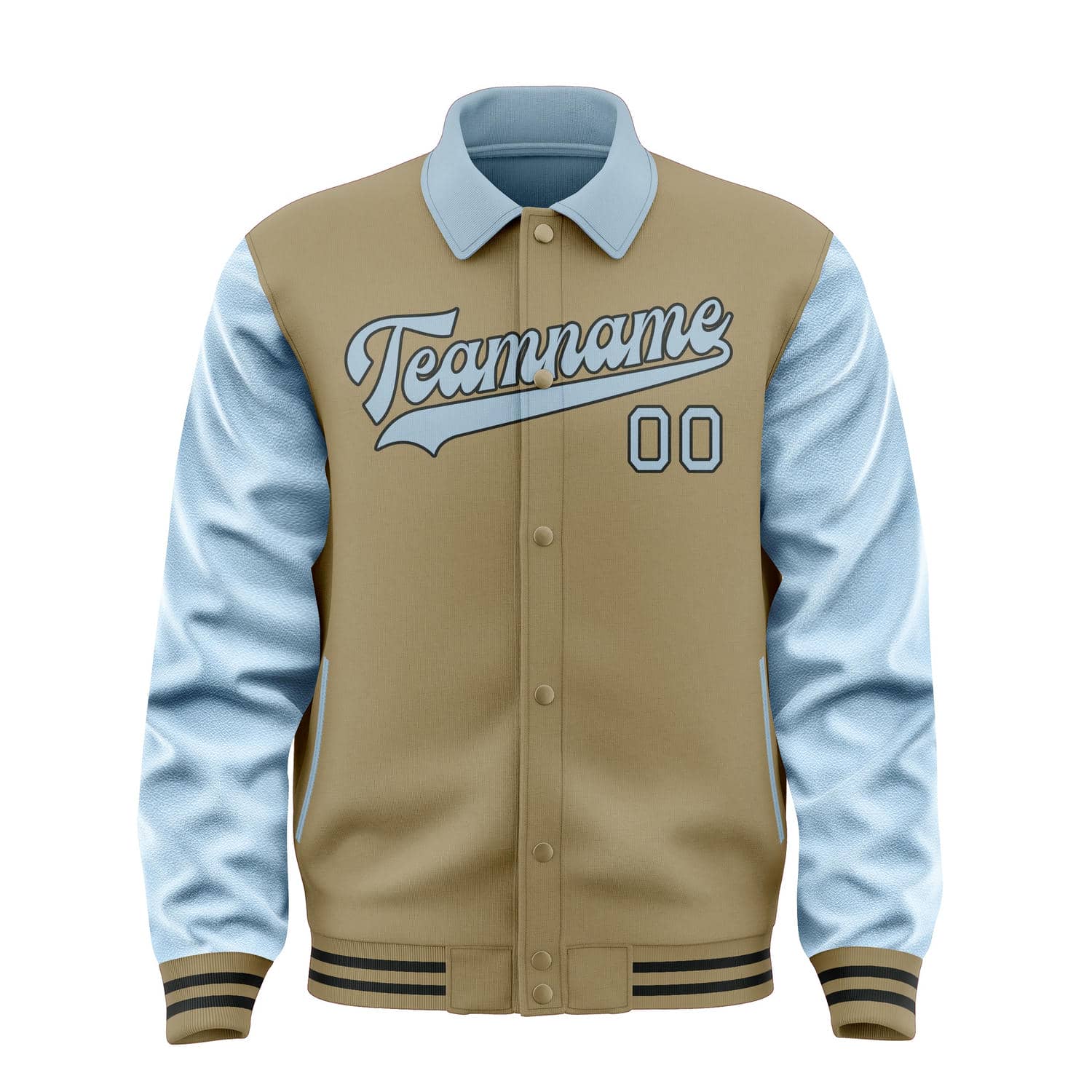 Custom Light Khaki Light Blue Jacket