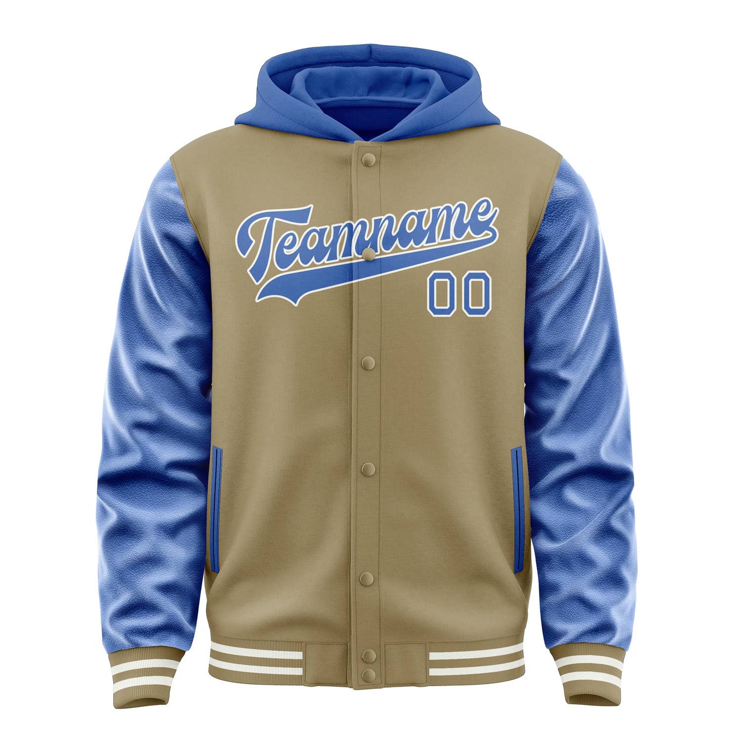 Custom Light Khaki Sky Blue Jacket