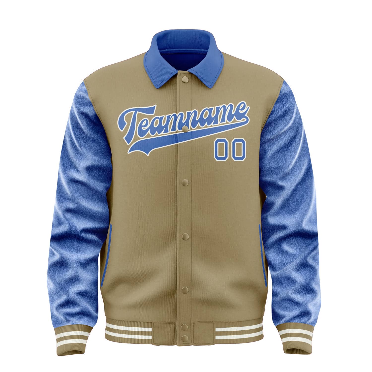 Custom Light Khaki Sky Blue Jacket
