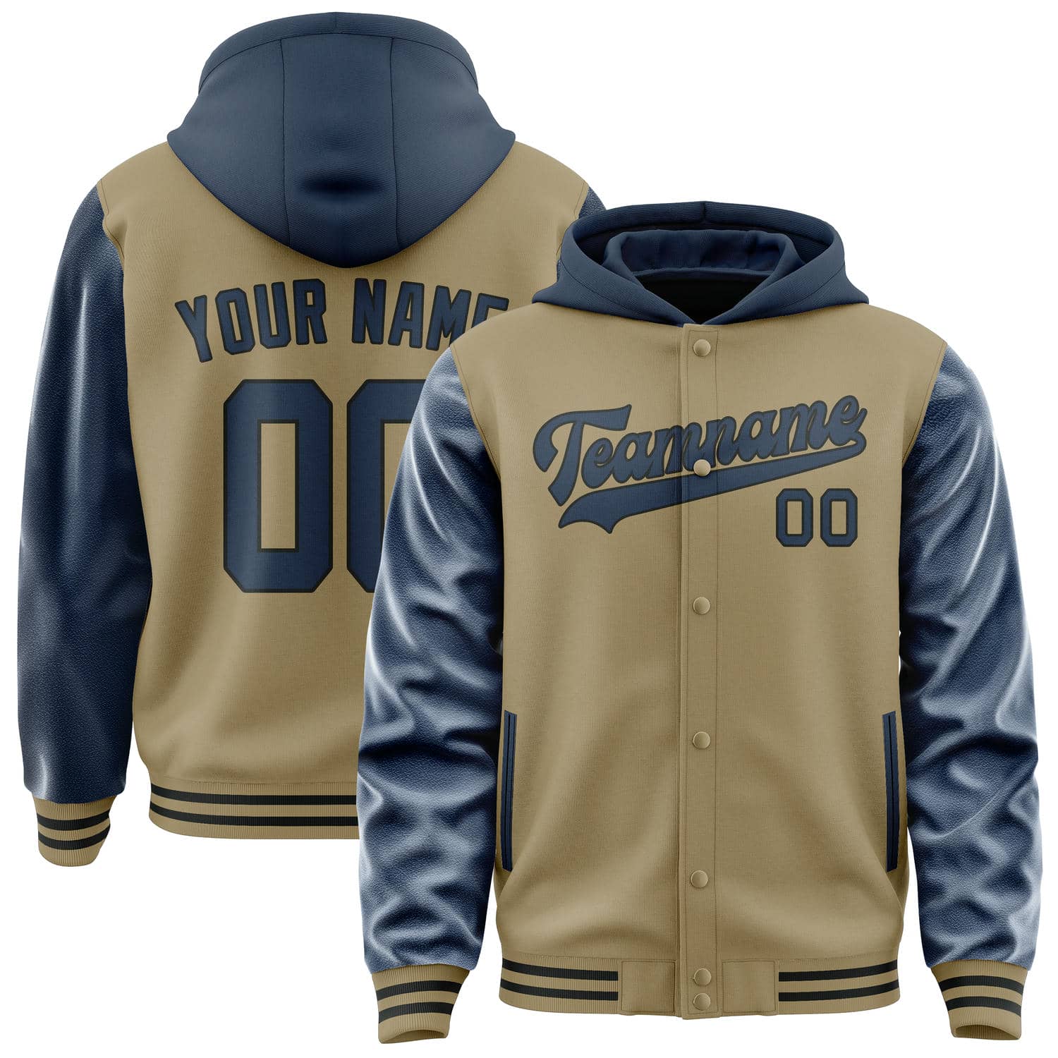 Custom Light Khaki Blue Jacket