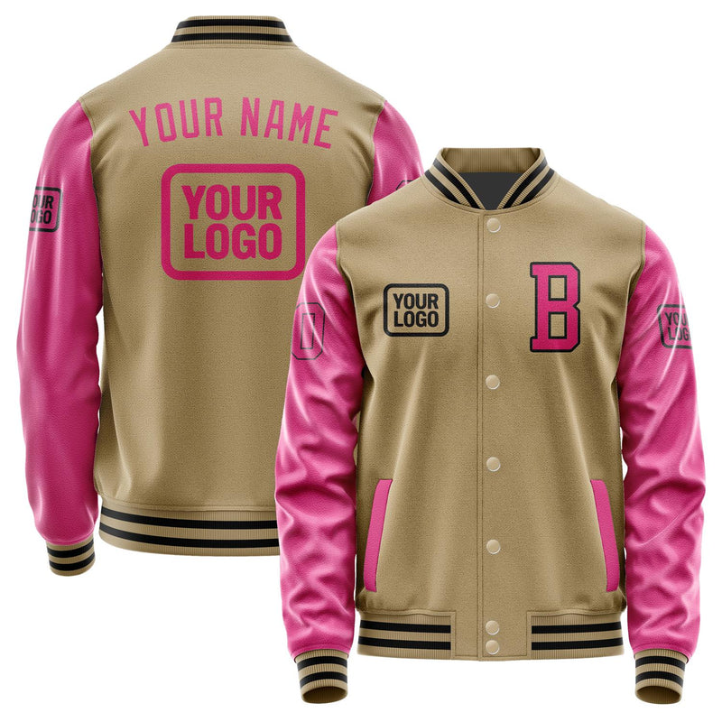 Custom Light Khaki Pink Jacket JA252513251717131317
