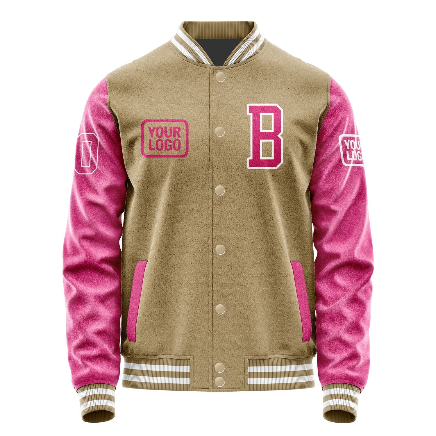 Custom Light Khaki Pink Jacket JA252513251818131318
