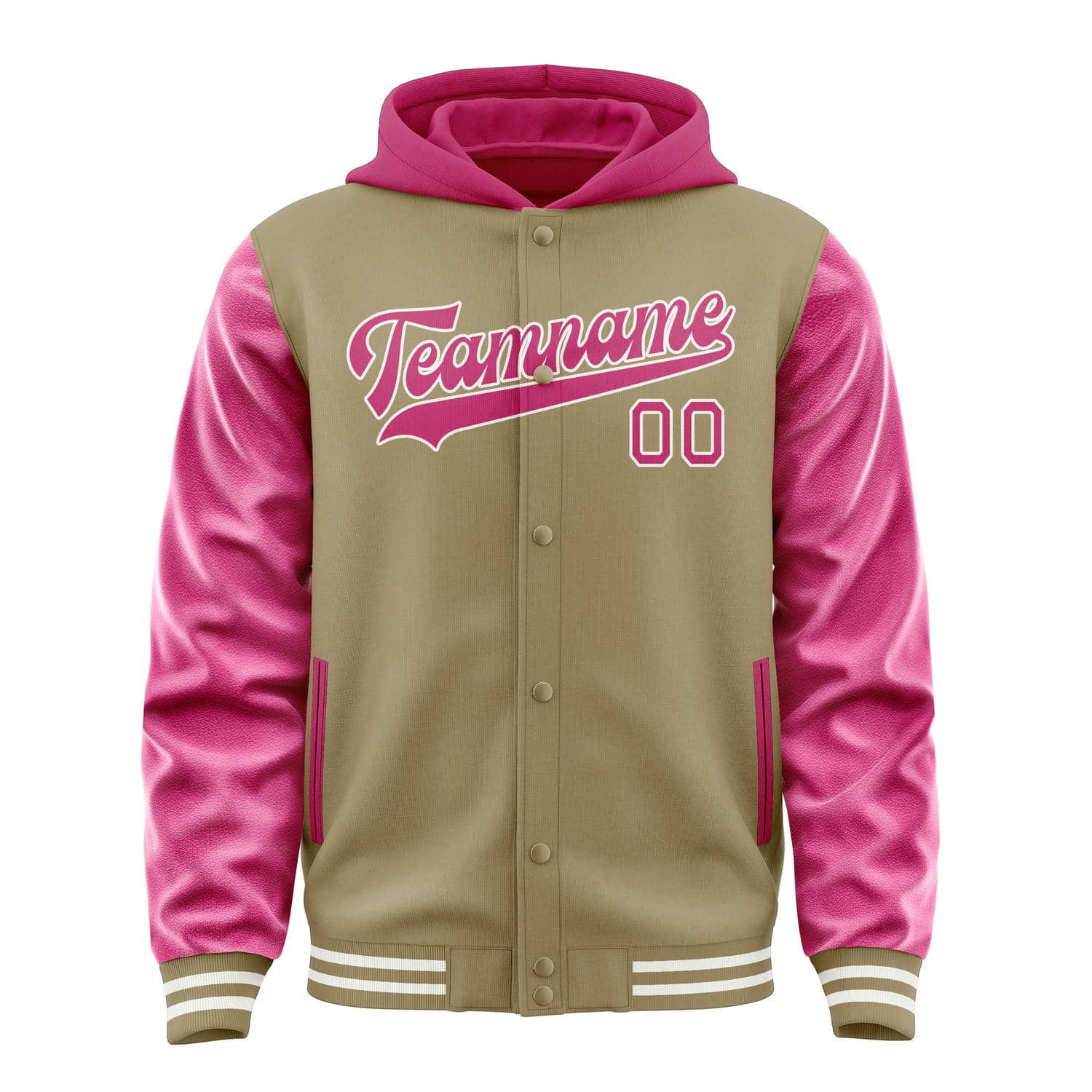 Custom Light Khaki Pink Jacket