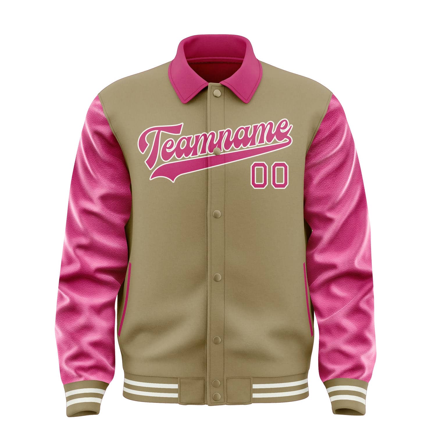 Custom Light Khaki Pink Jacket