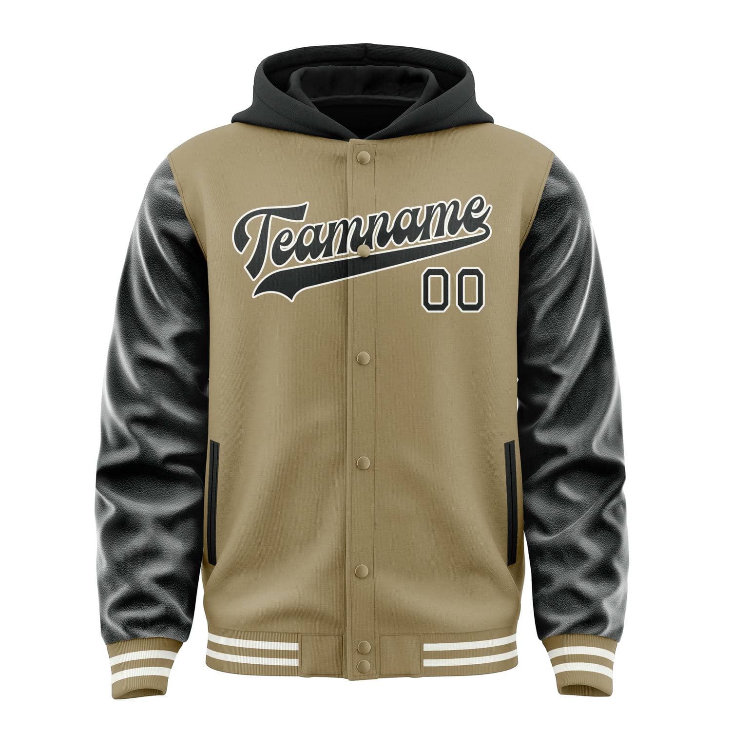 Custom Light Khaki Black Jacket