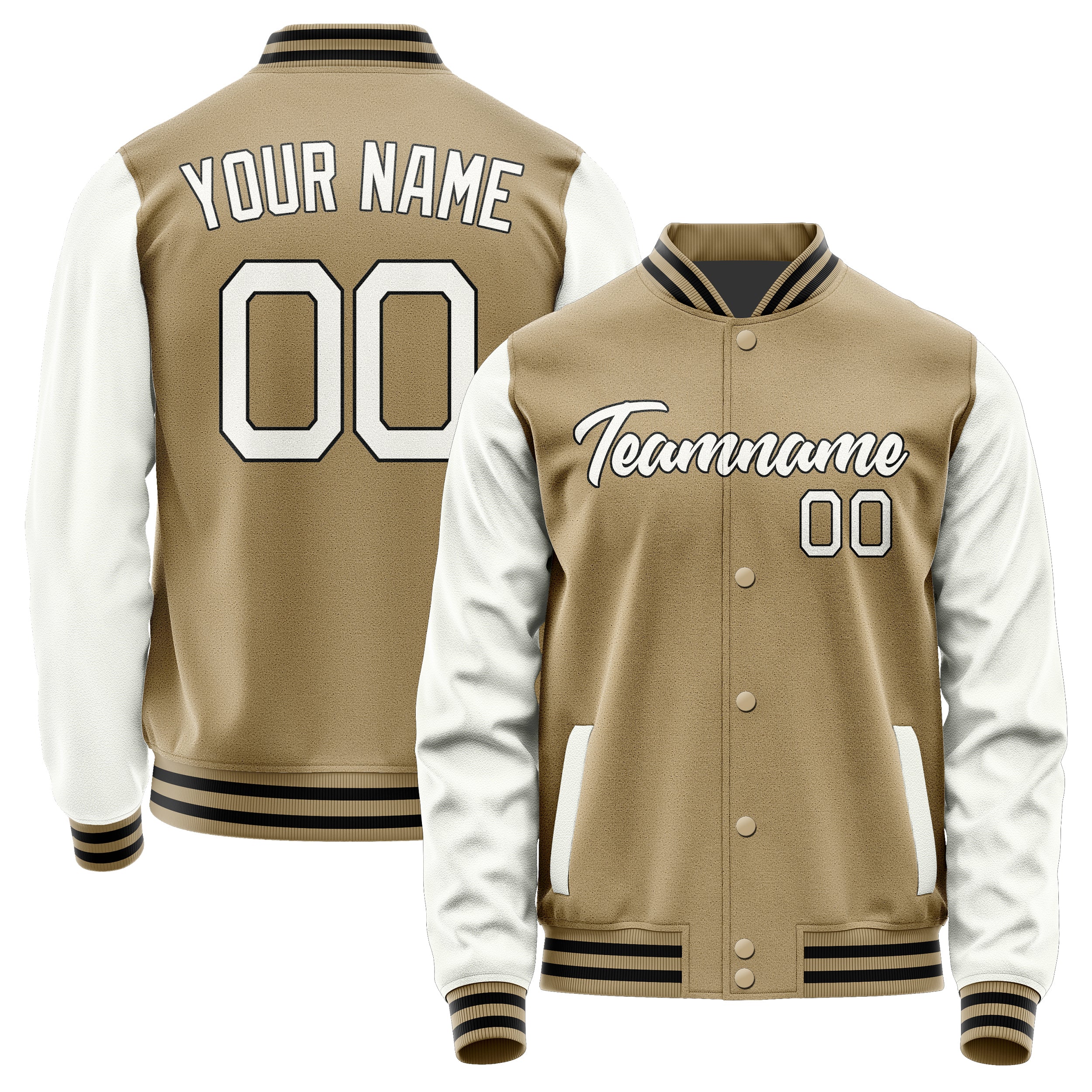 Custom Light Khaki White Jacket JA2525182517B21718