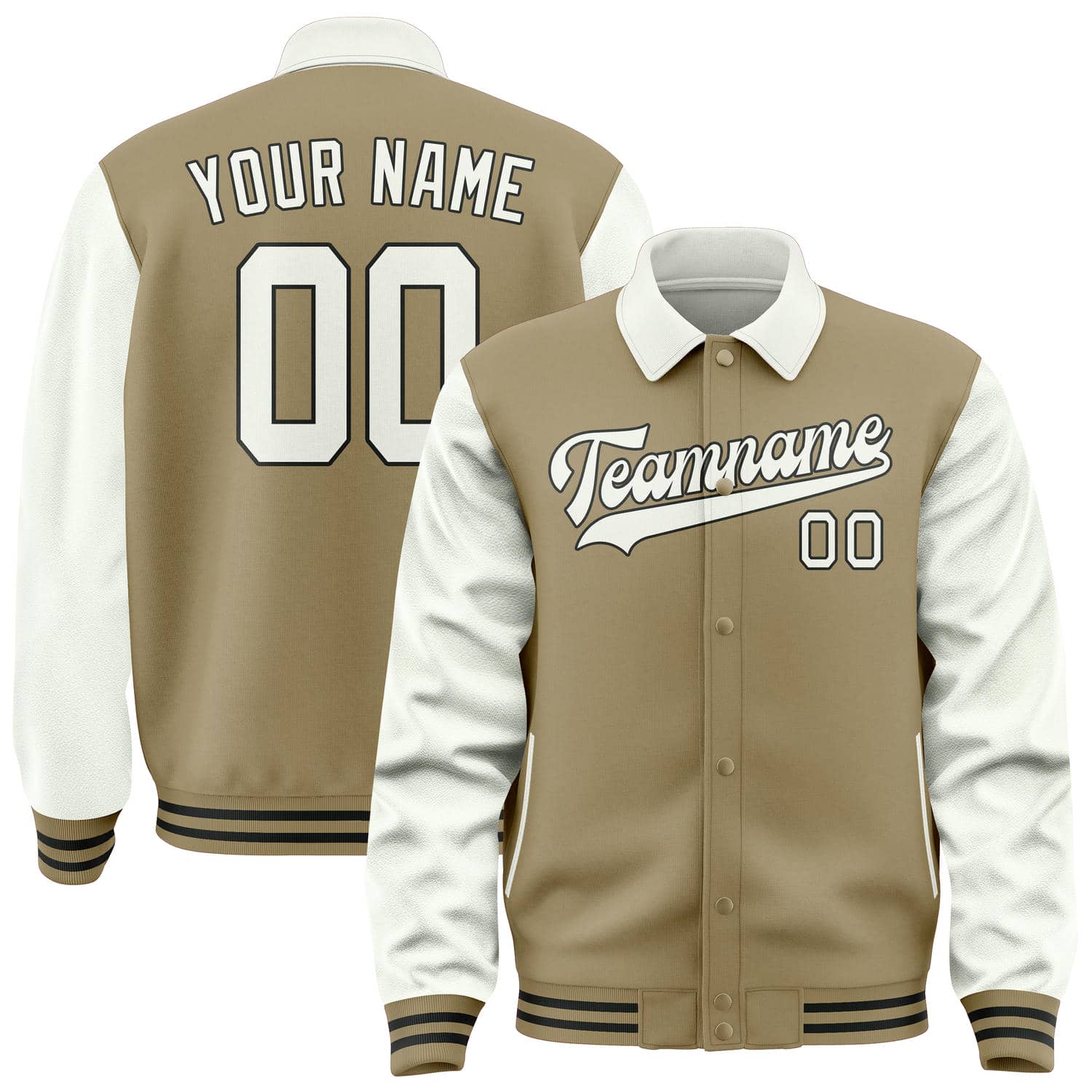 Custom Light Khaki White Jacket