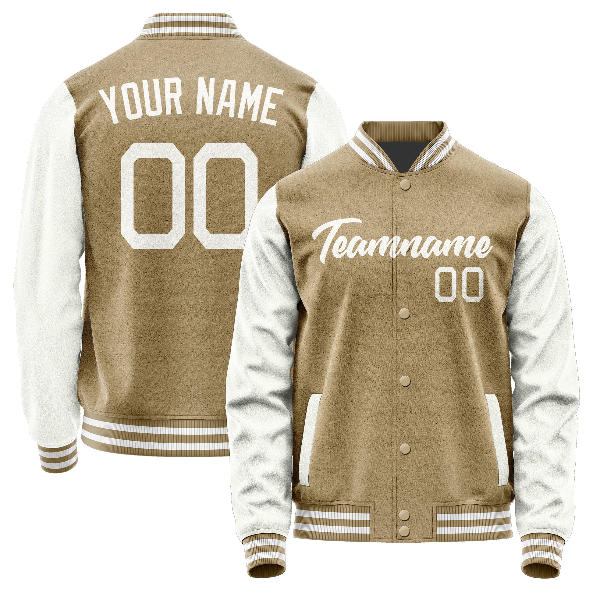 Custom Light Khaki White Jacket JA2525182518B21818