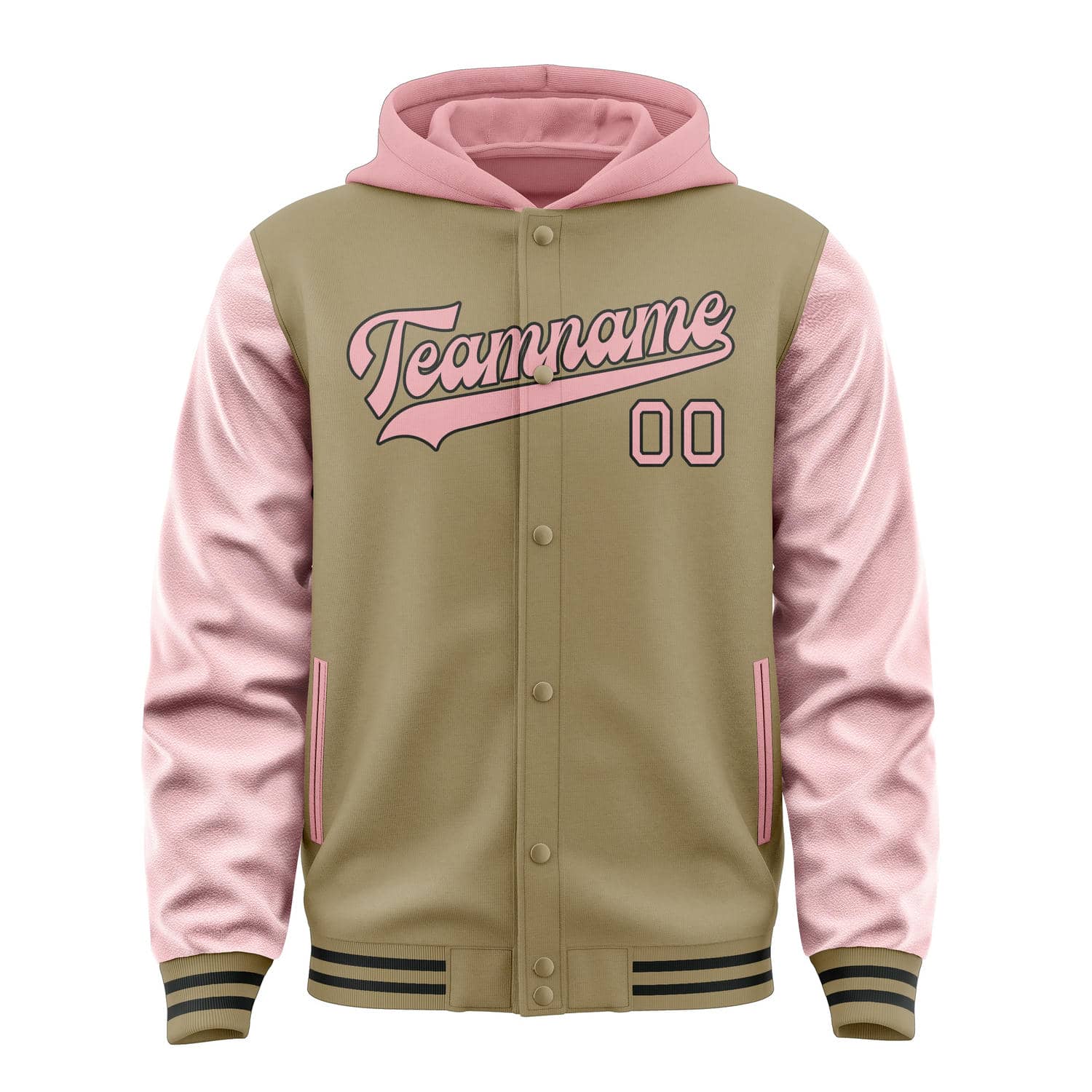 Custom Light Khaki Light Pink Jacket