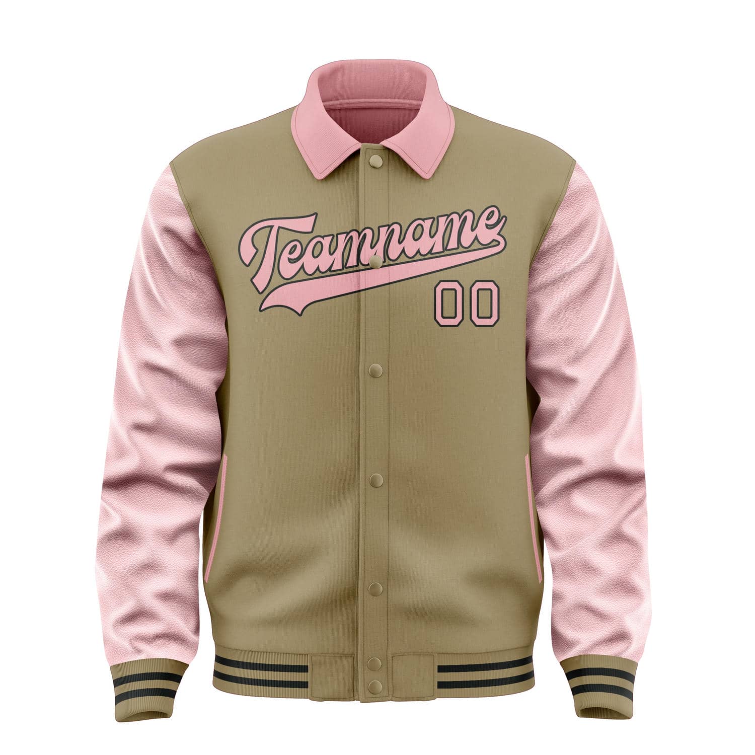 Custom Light Khaki Light Pink Jacket