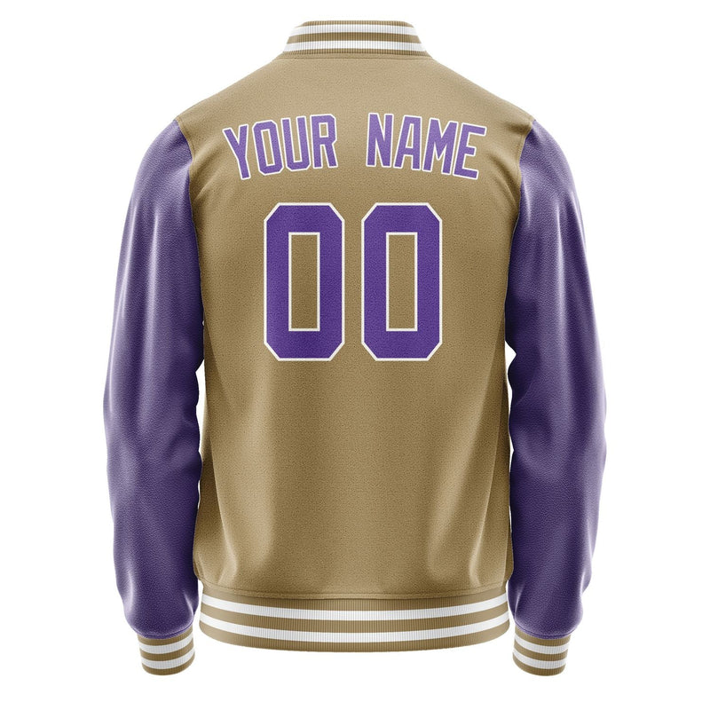 Custom Light Khaki Light Purple Jacket JA2525232518B31823