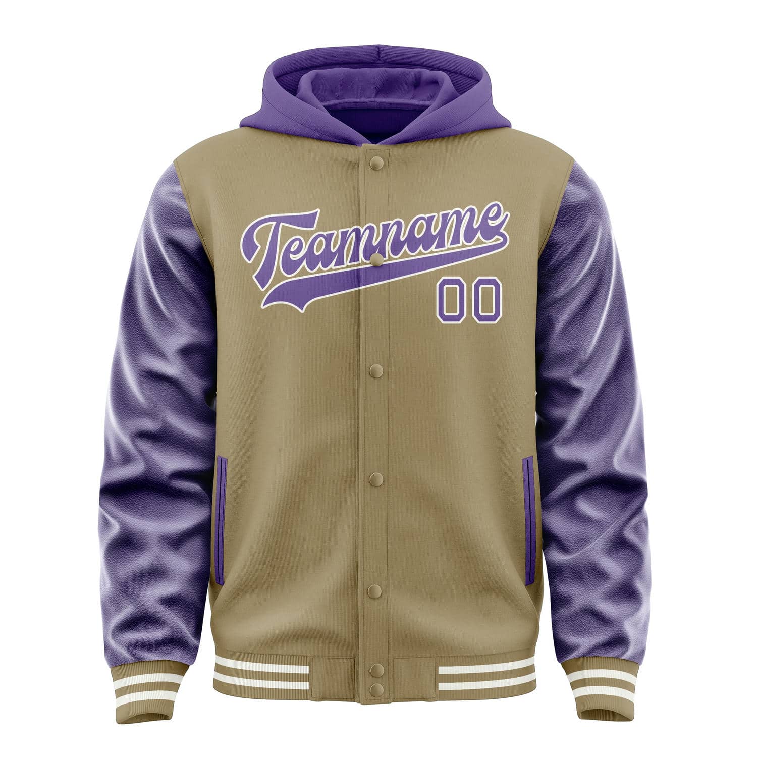 Custom Light Khaki Light Purple Jacket