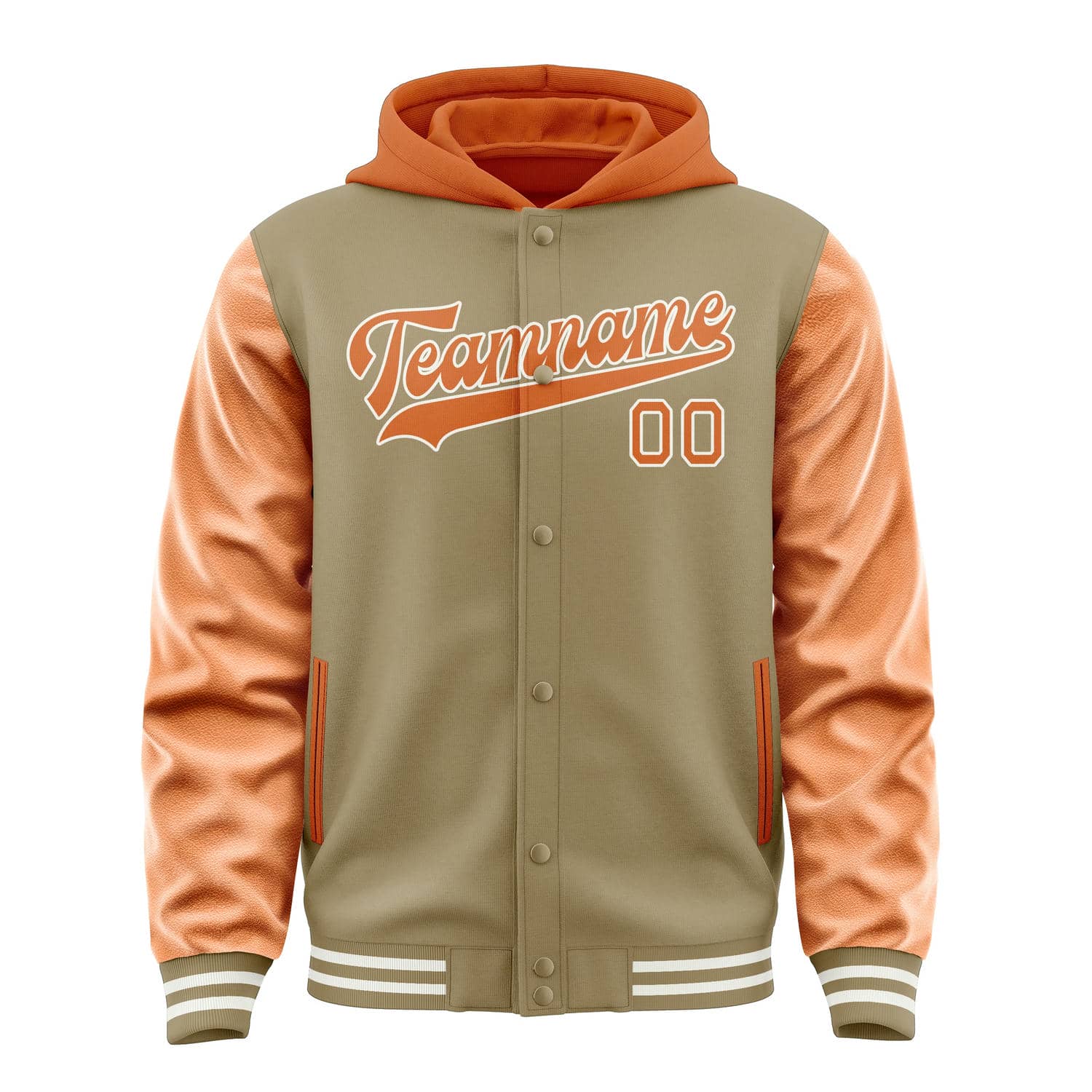 Custom Light Khaki Orange Jacket