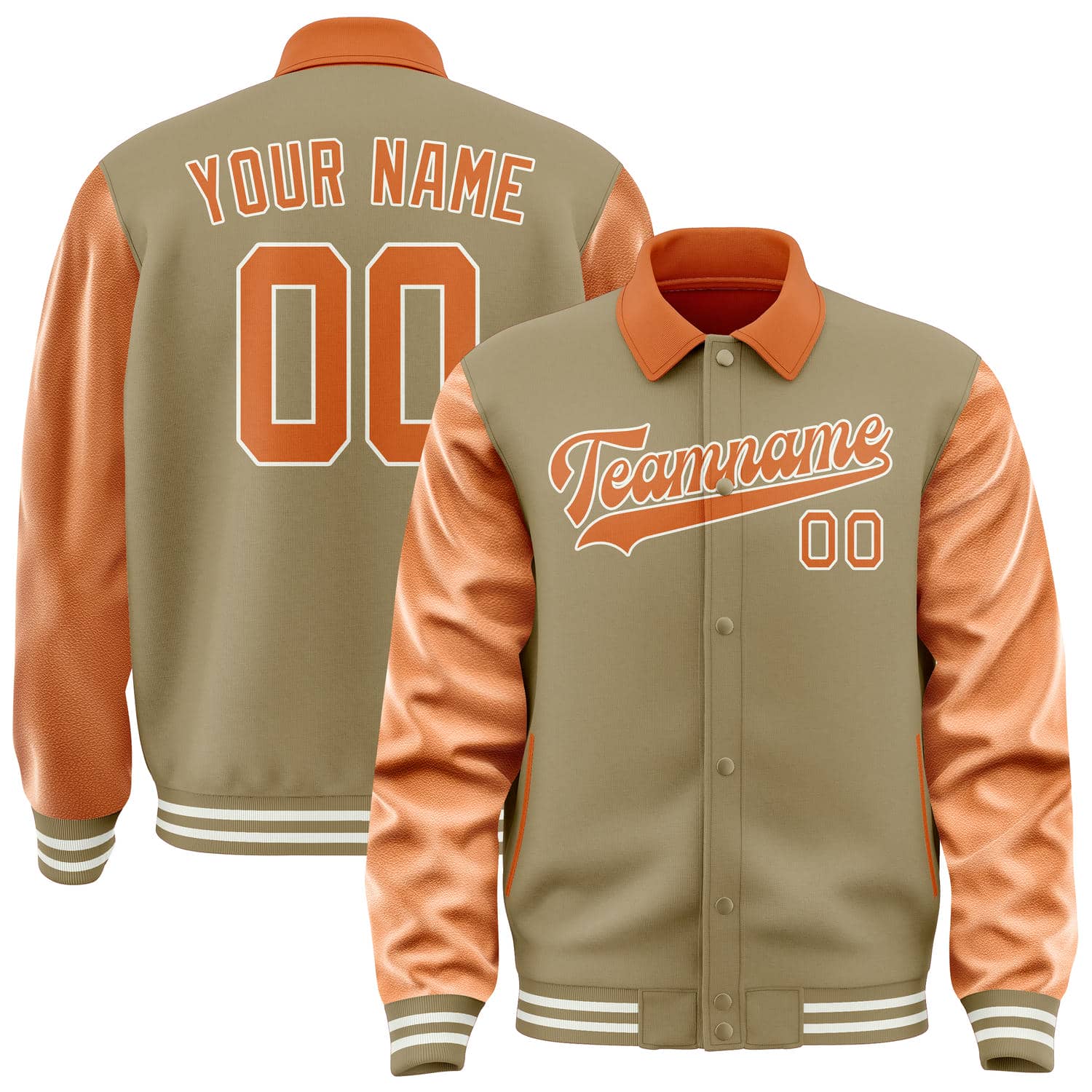 Custom Light Khaki Orange Jacket