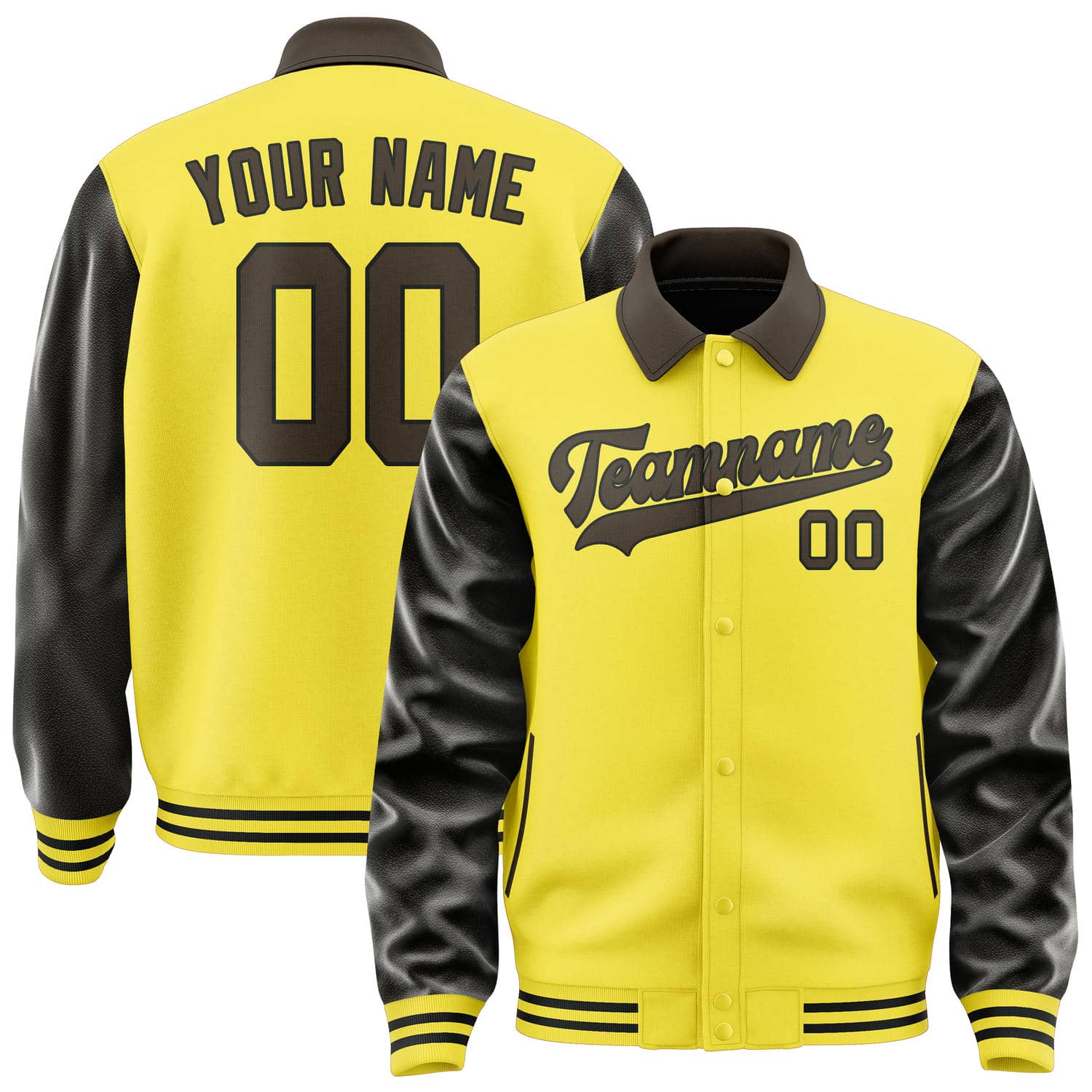 Custom Light Yellow Brown Jacket